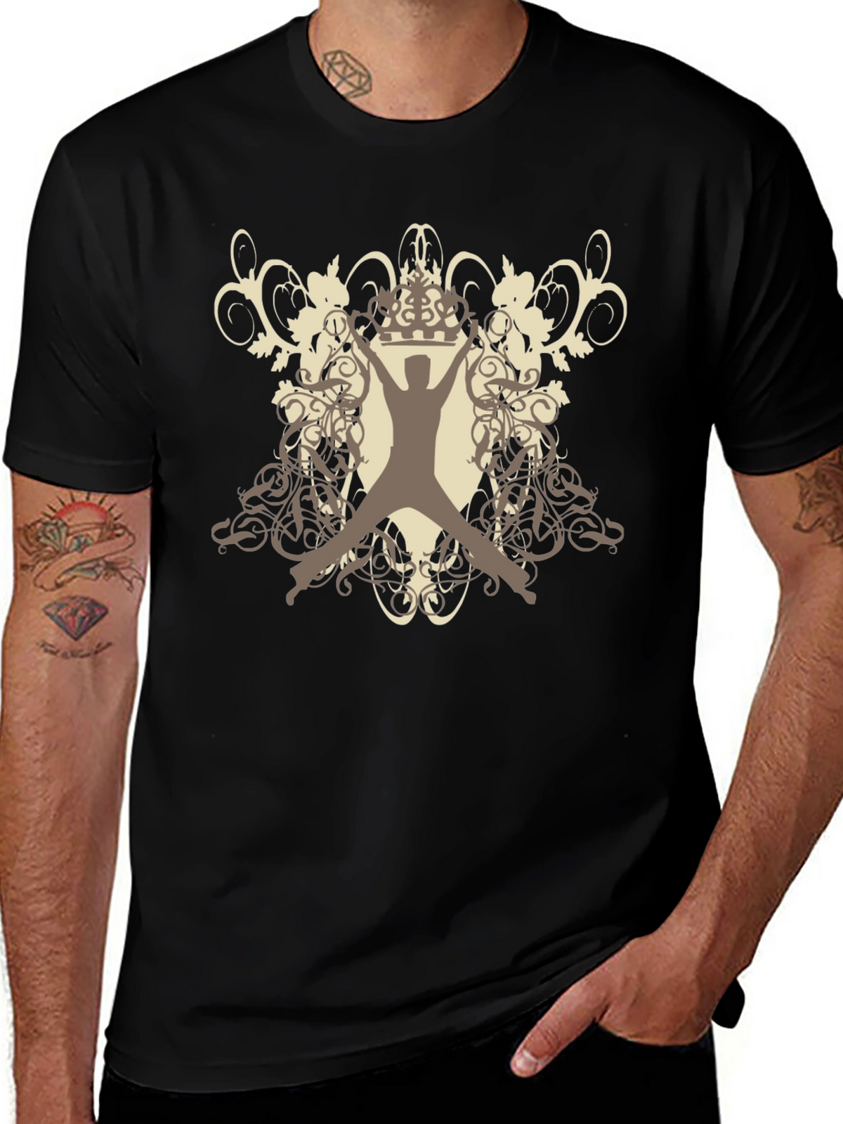 King Jump Tee - Graphic Print Black T-Shirt