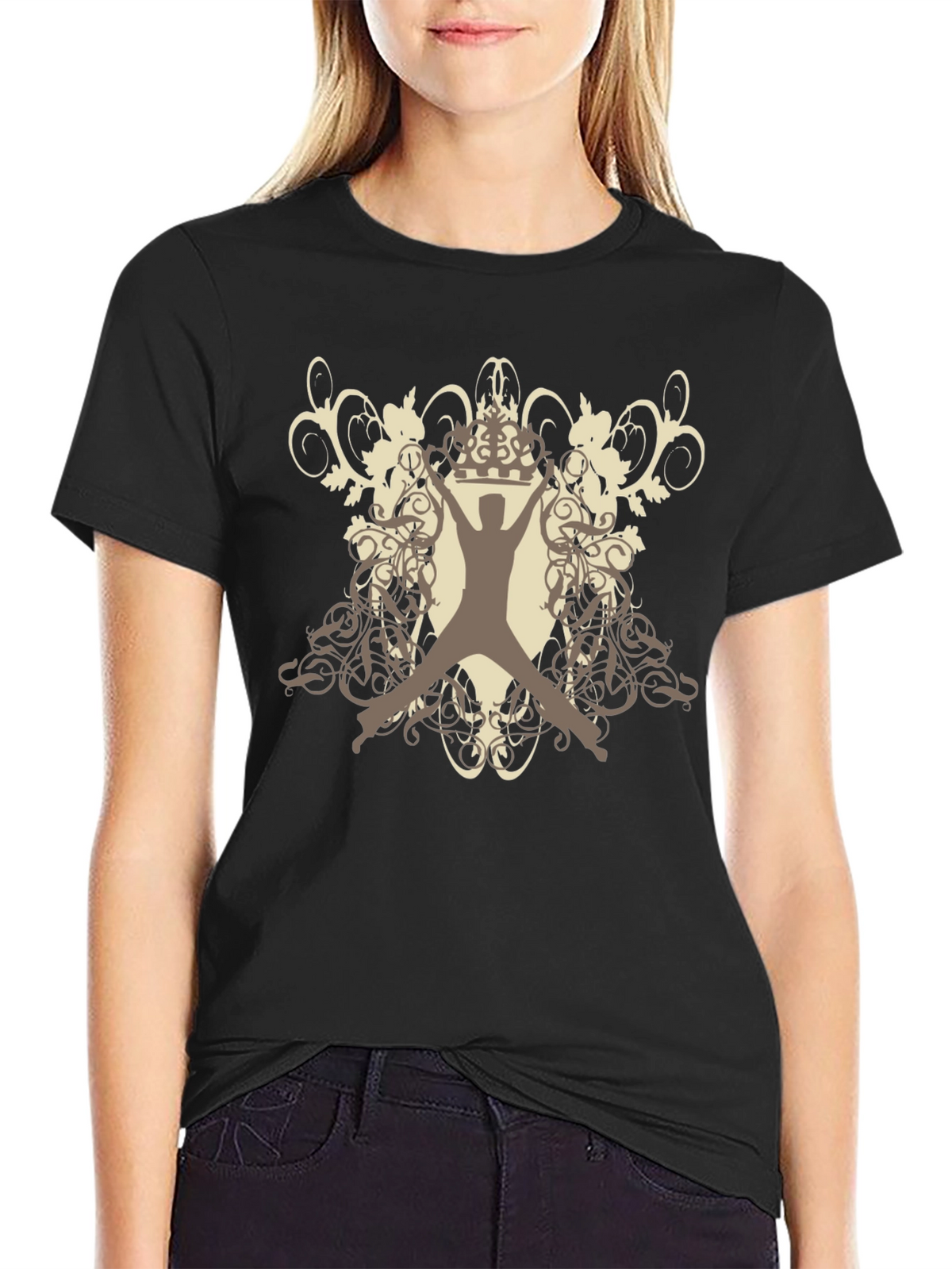 King Jump Tee - Graphic Print Black T-Shirt