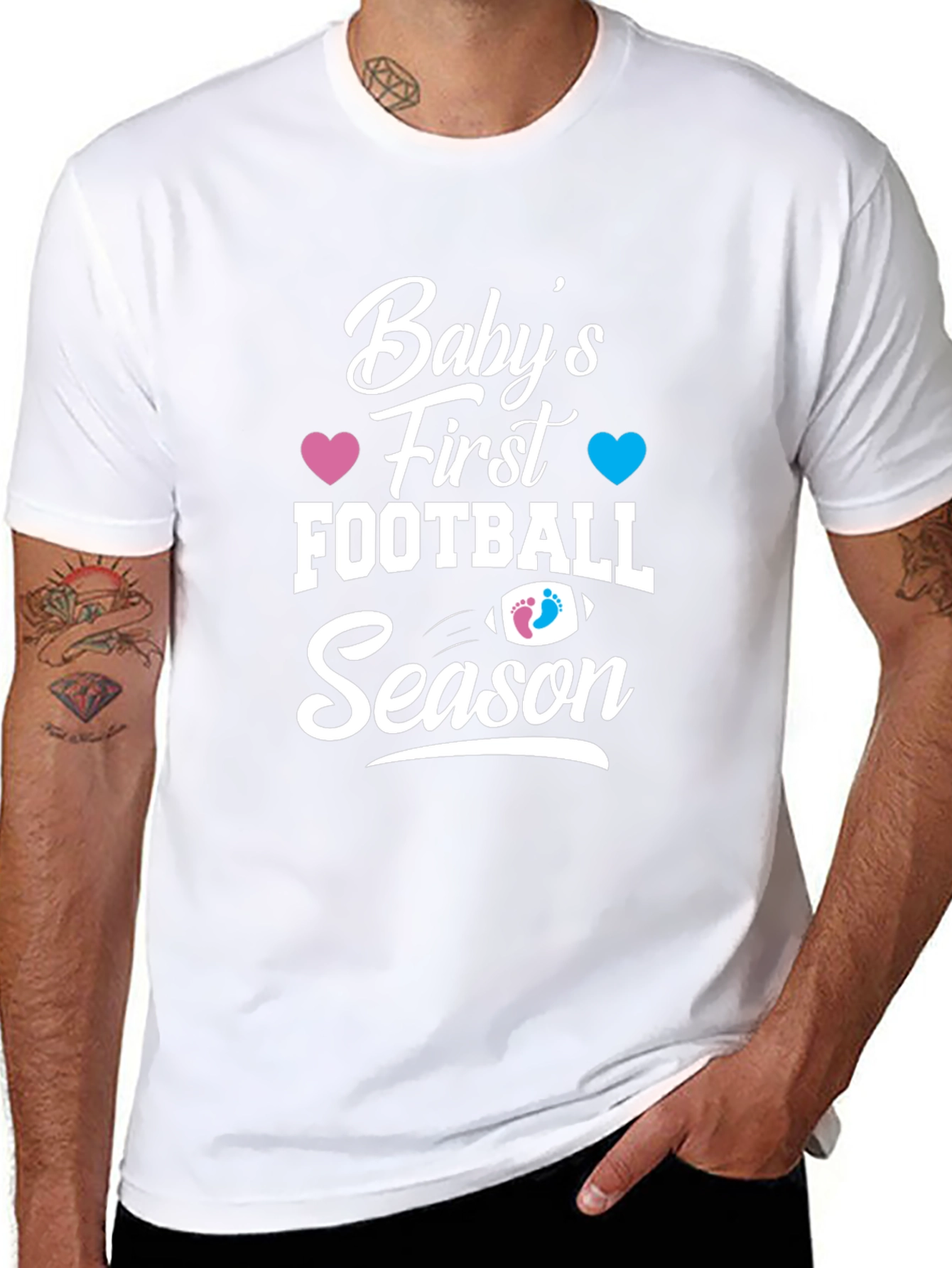 Babys First Football Season Gender Reveal T-Shirt