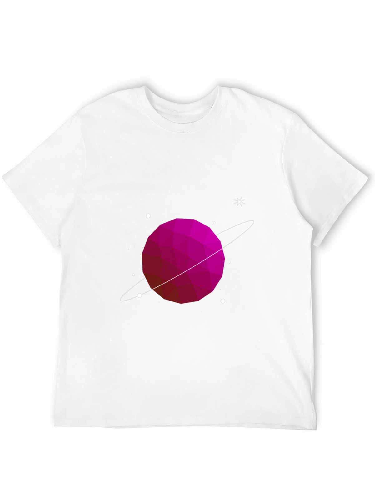Geometric Planet Graphic Tee - Black Cotton Comfort