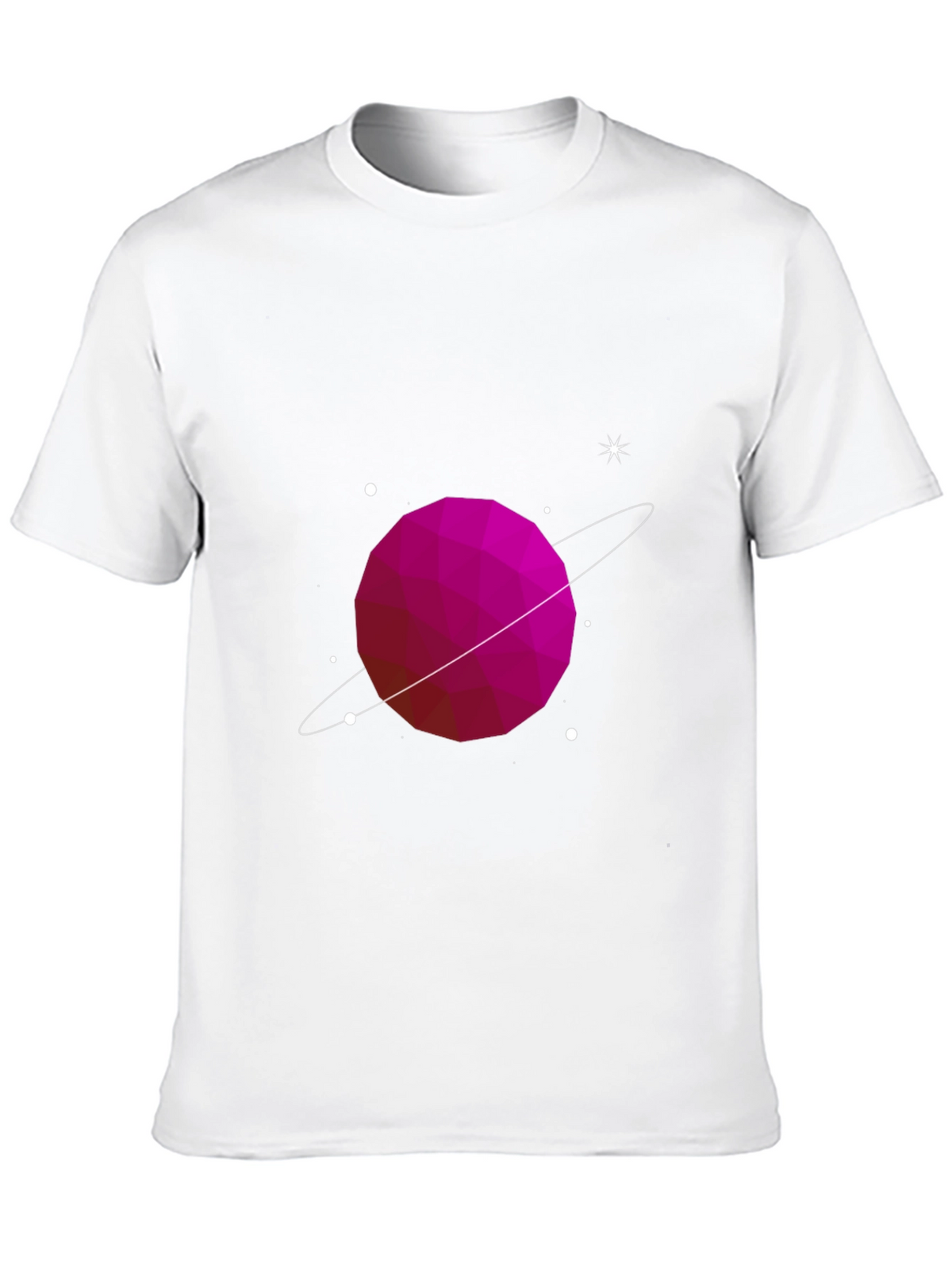 Geometric Planet Graphic Tee - Black Cotton Comfort