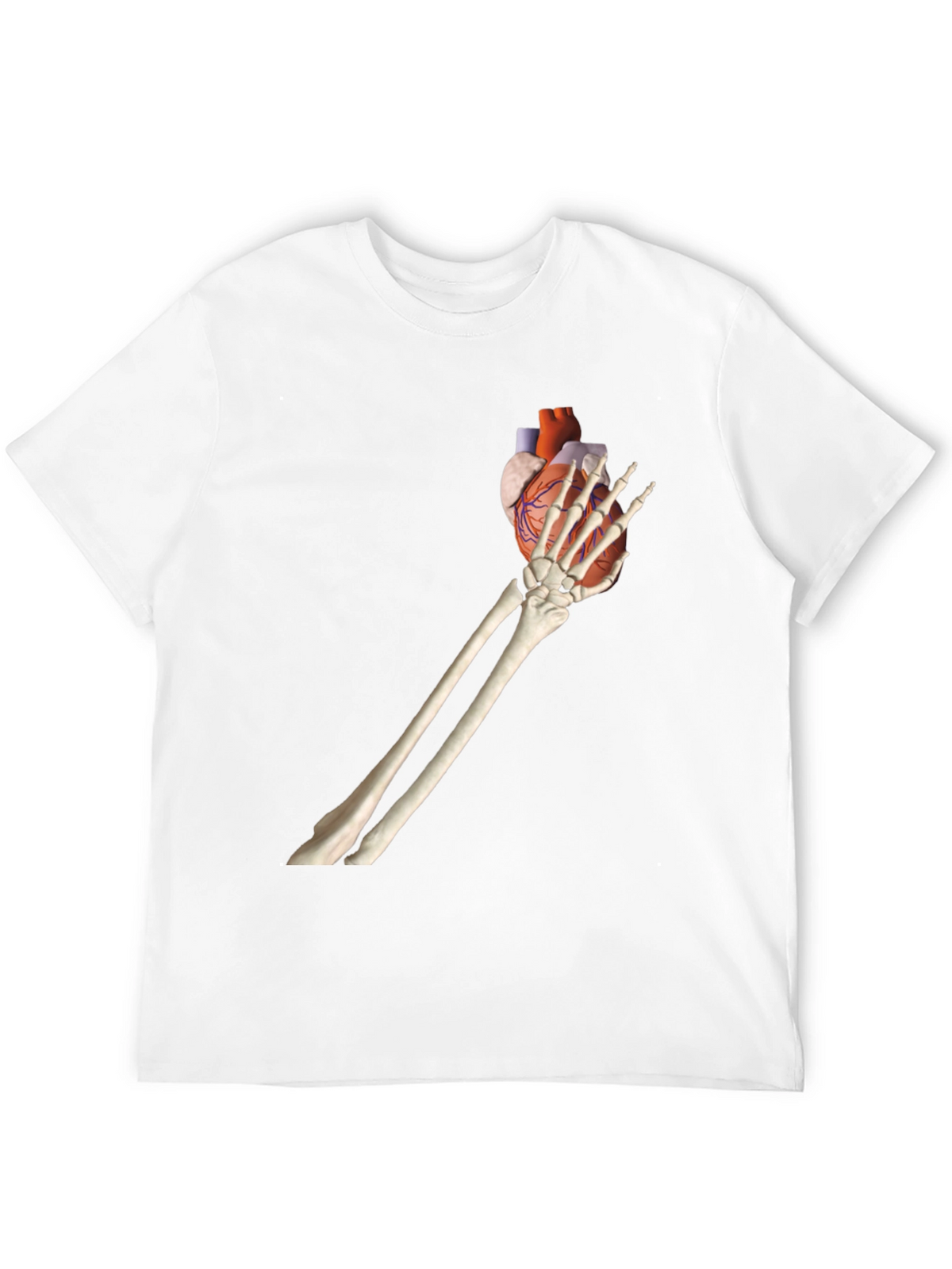Skeleton Hand Holding Heart Graphic Tee