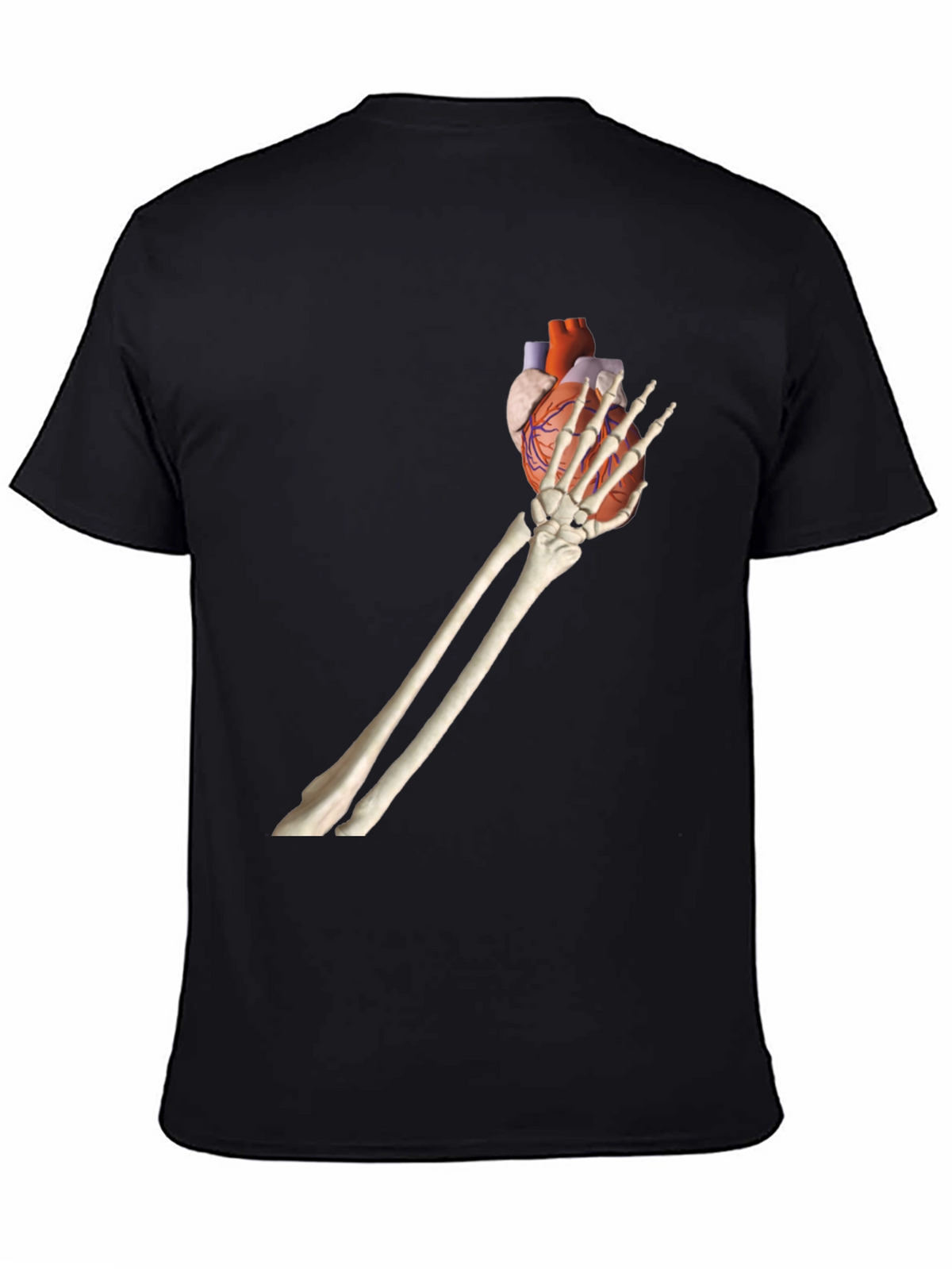 Skeleton Hand Holding Heart Graphic Tee
