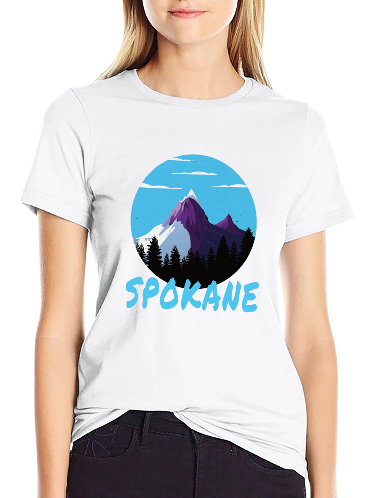 Spokane Mountain Graphic Tee - Black