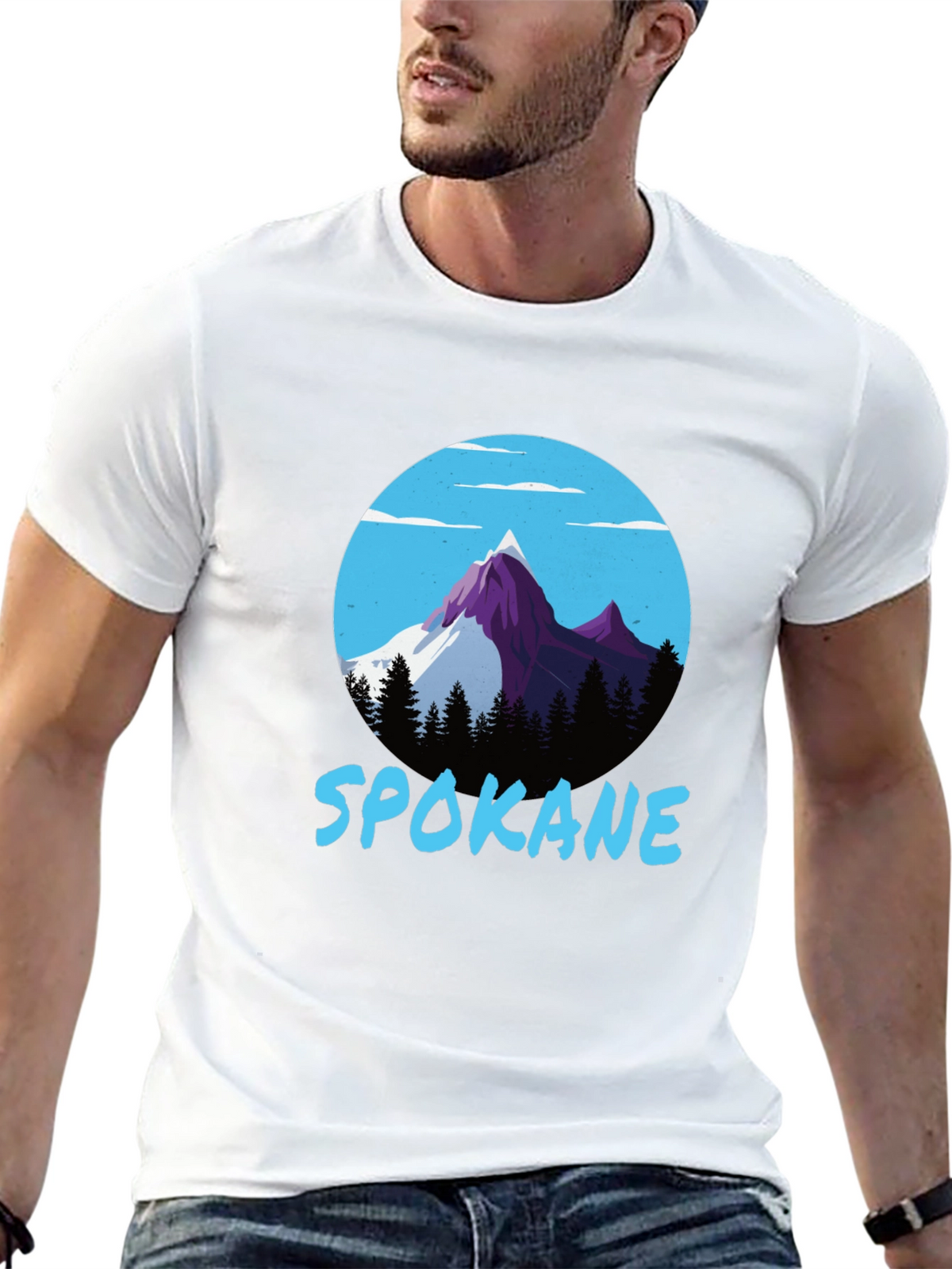 Spokane Mountain Graphic Tee - Black