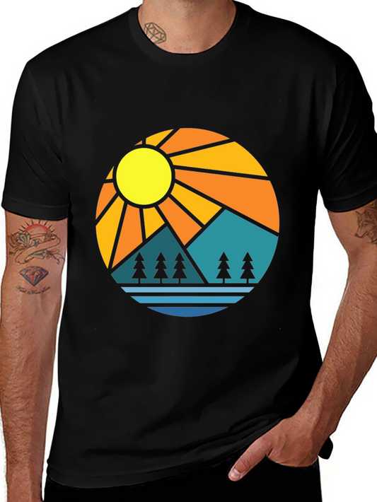 Mountain Sun Graphic Tee - Stylish Outdoor Design