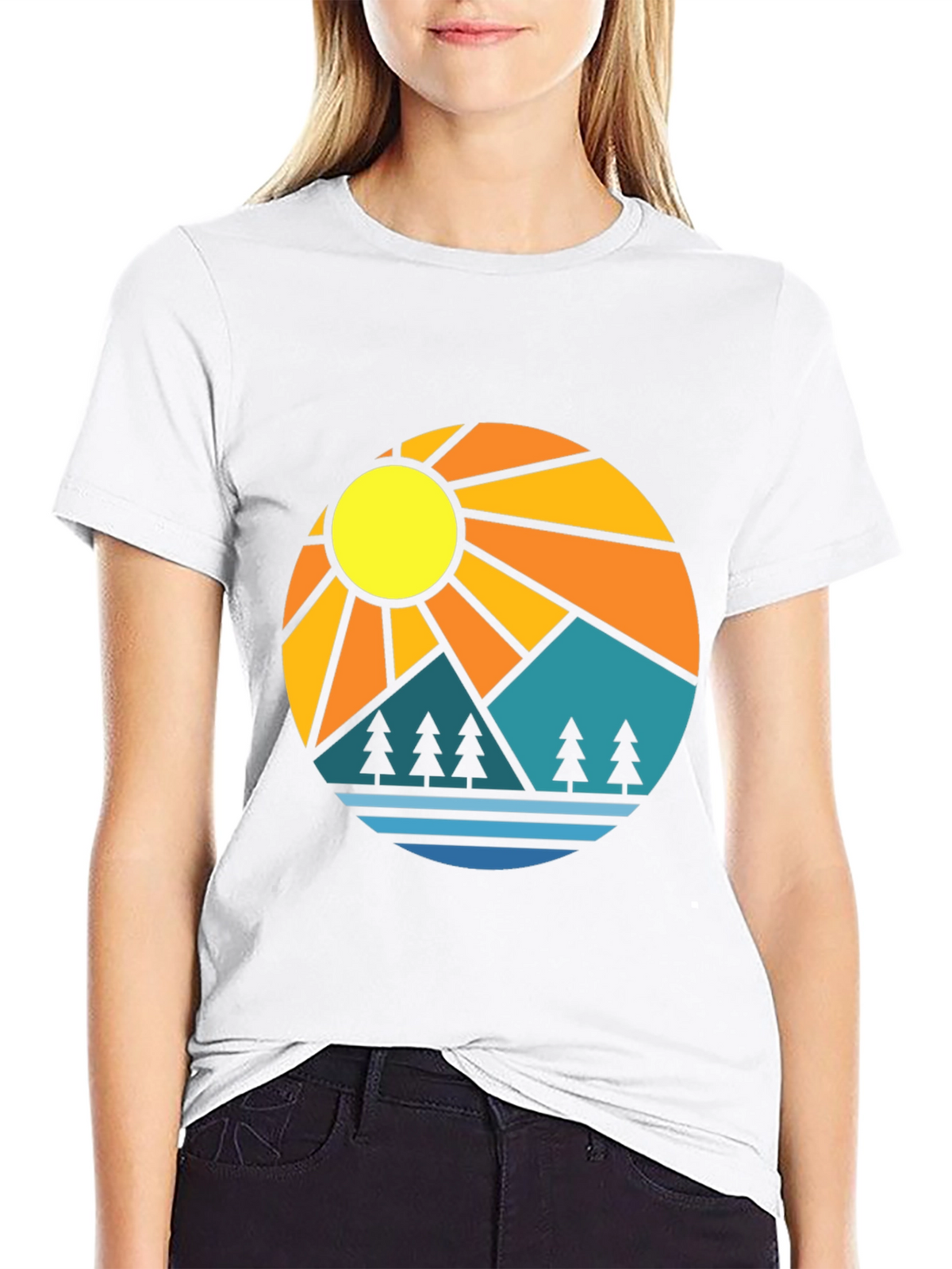 Mountain Sun Graphic Tee - Stylish Outdoor Design