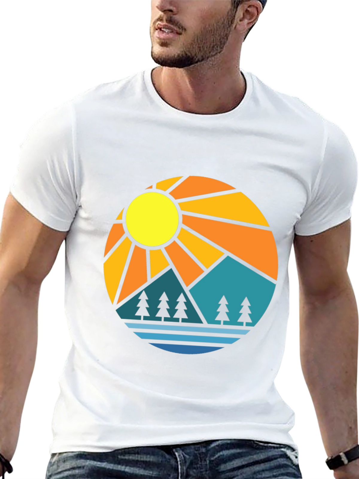 Mountain Sun Graphic Tee - Stylish Outdoor Design