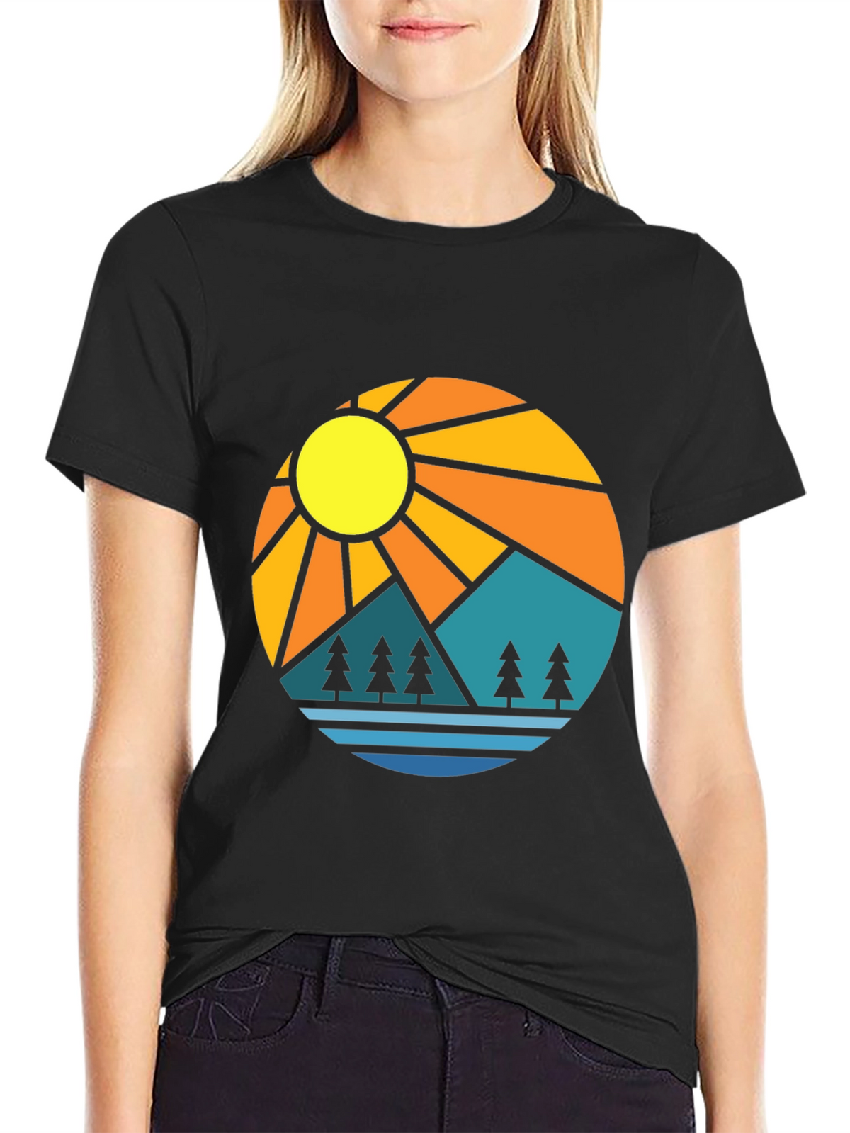 Mountain Sun Graphic Tee - Stylish Outdoor Design