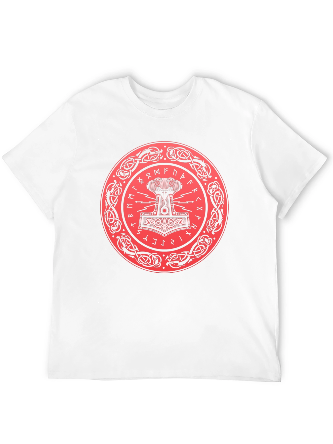 Viking Thor Hammer Graphic Tee - Black