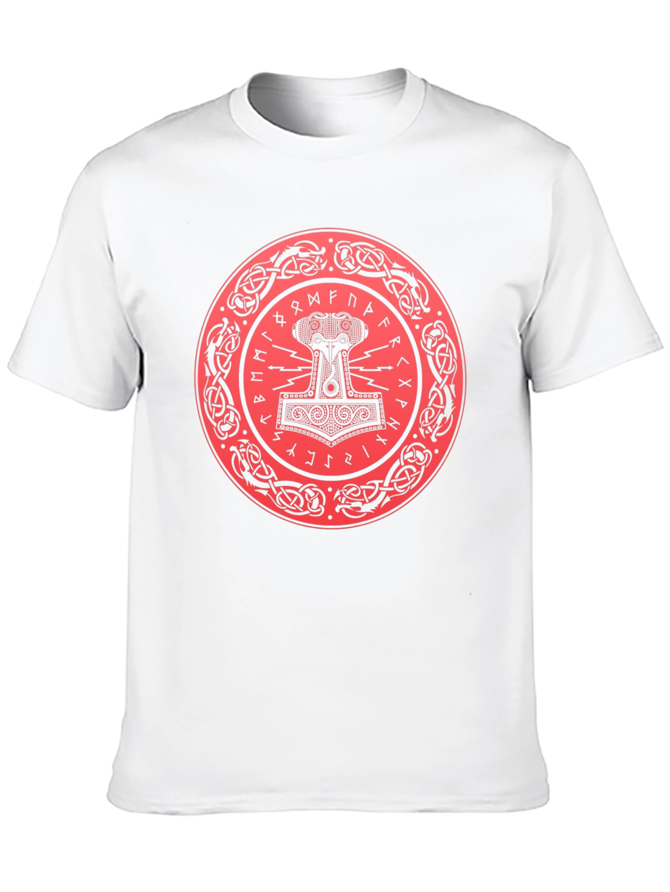 Viking Thor Hammer Graphic Tee - Black