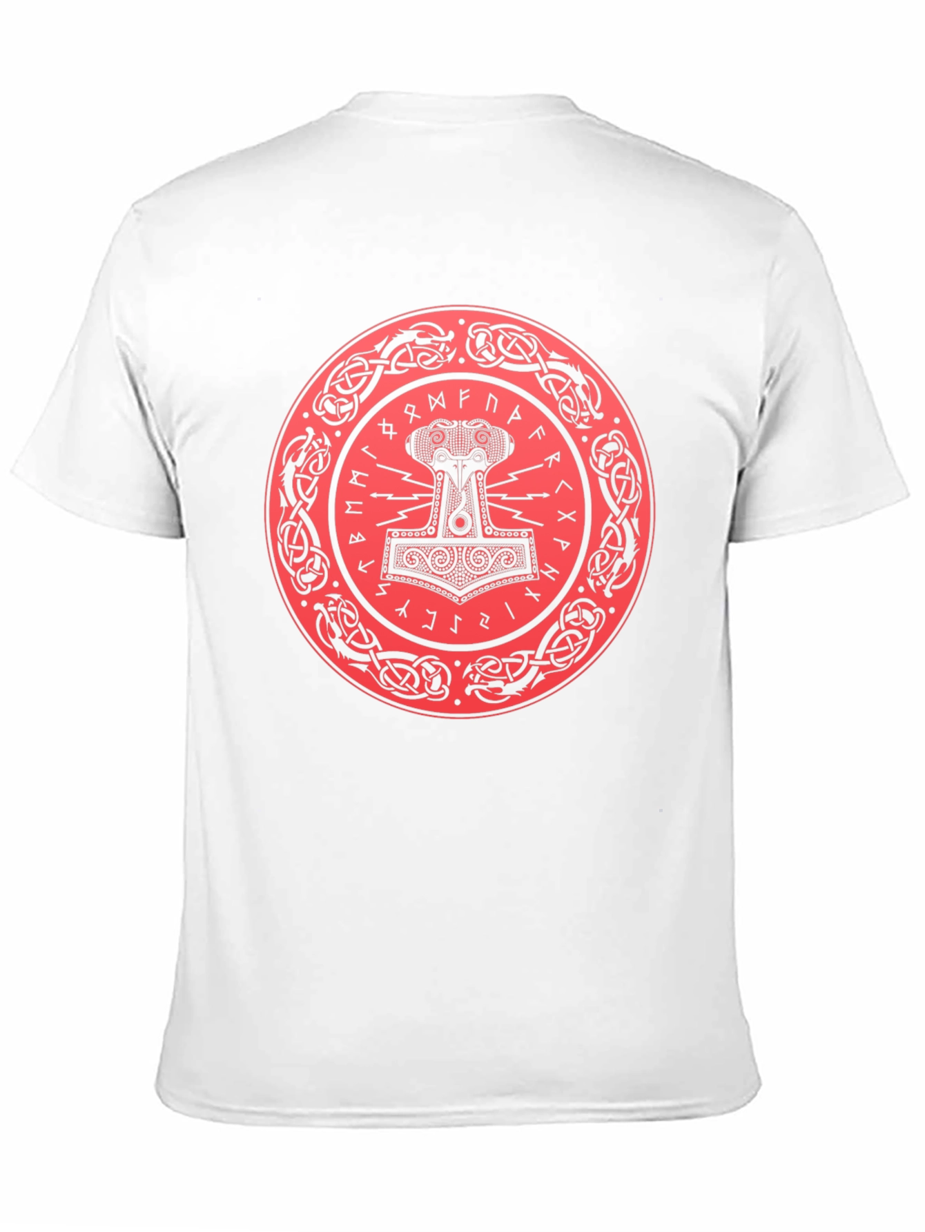 Viking Thor Hammer Graphic Tee - Black