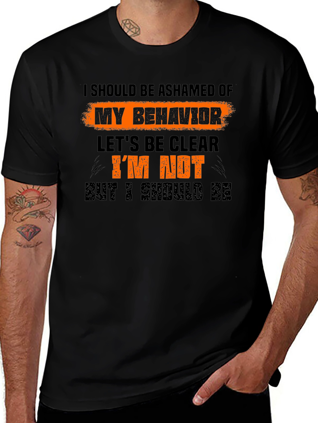 Ashamed of My Behavior Funny Graphic T-Shirt