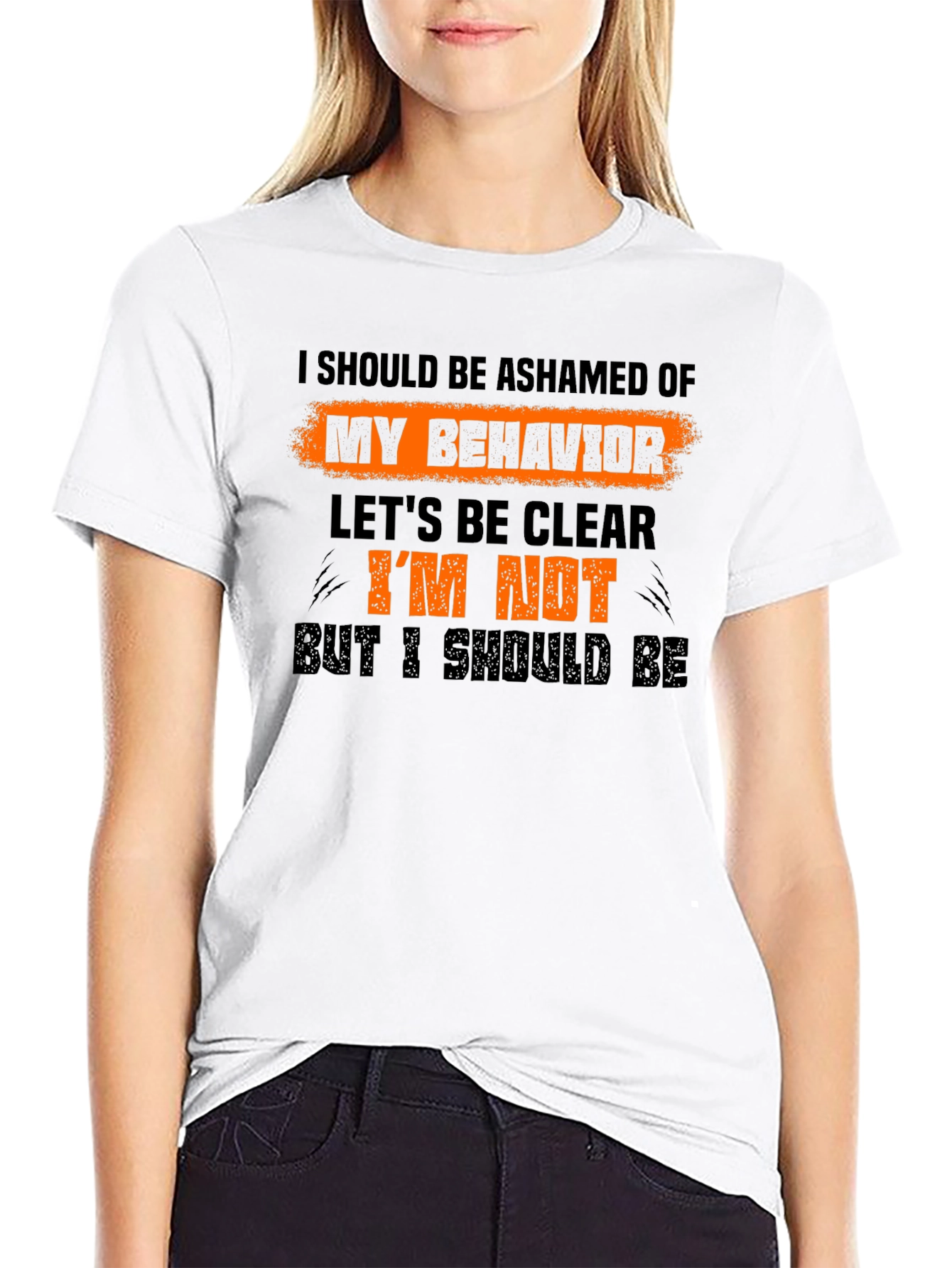 Ashamed of My Behavior Funny Graphic T-Shirt