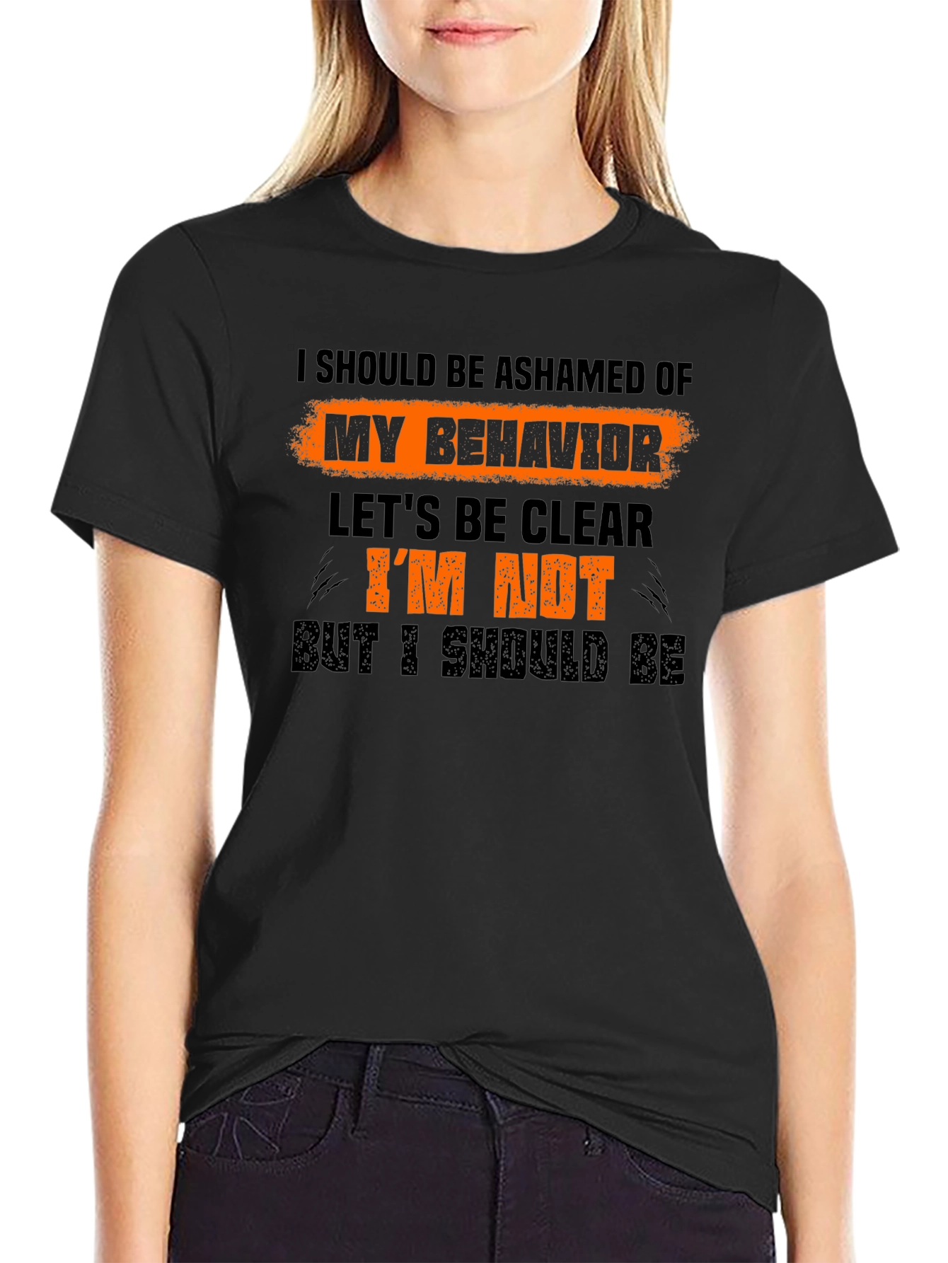 Ashamed of My Behavior Funny Graphic T-Shirt