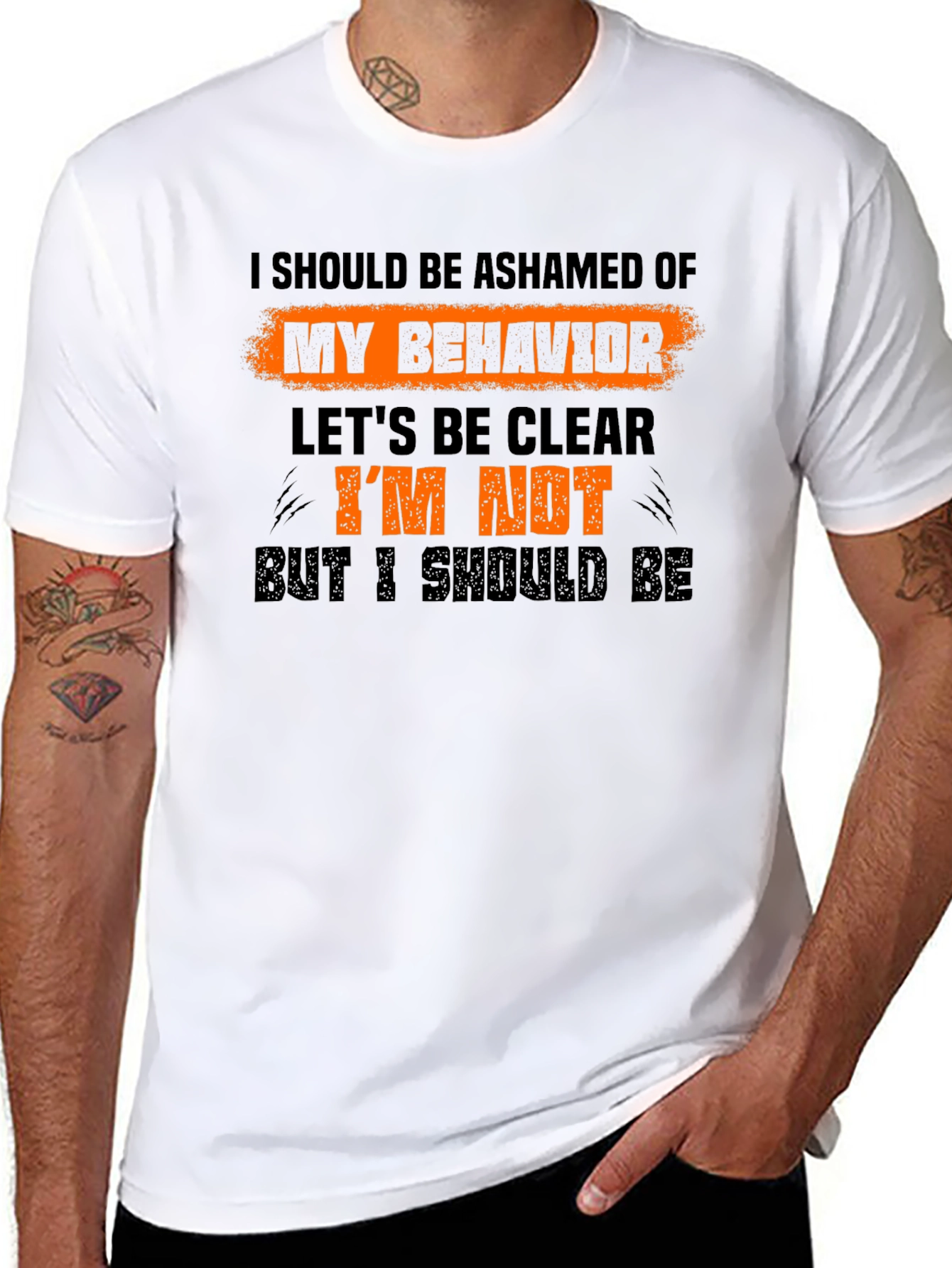Ashamed of My Behavior Funny Graphic T-Shirt