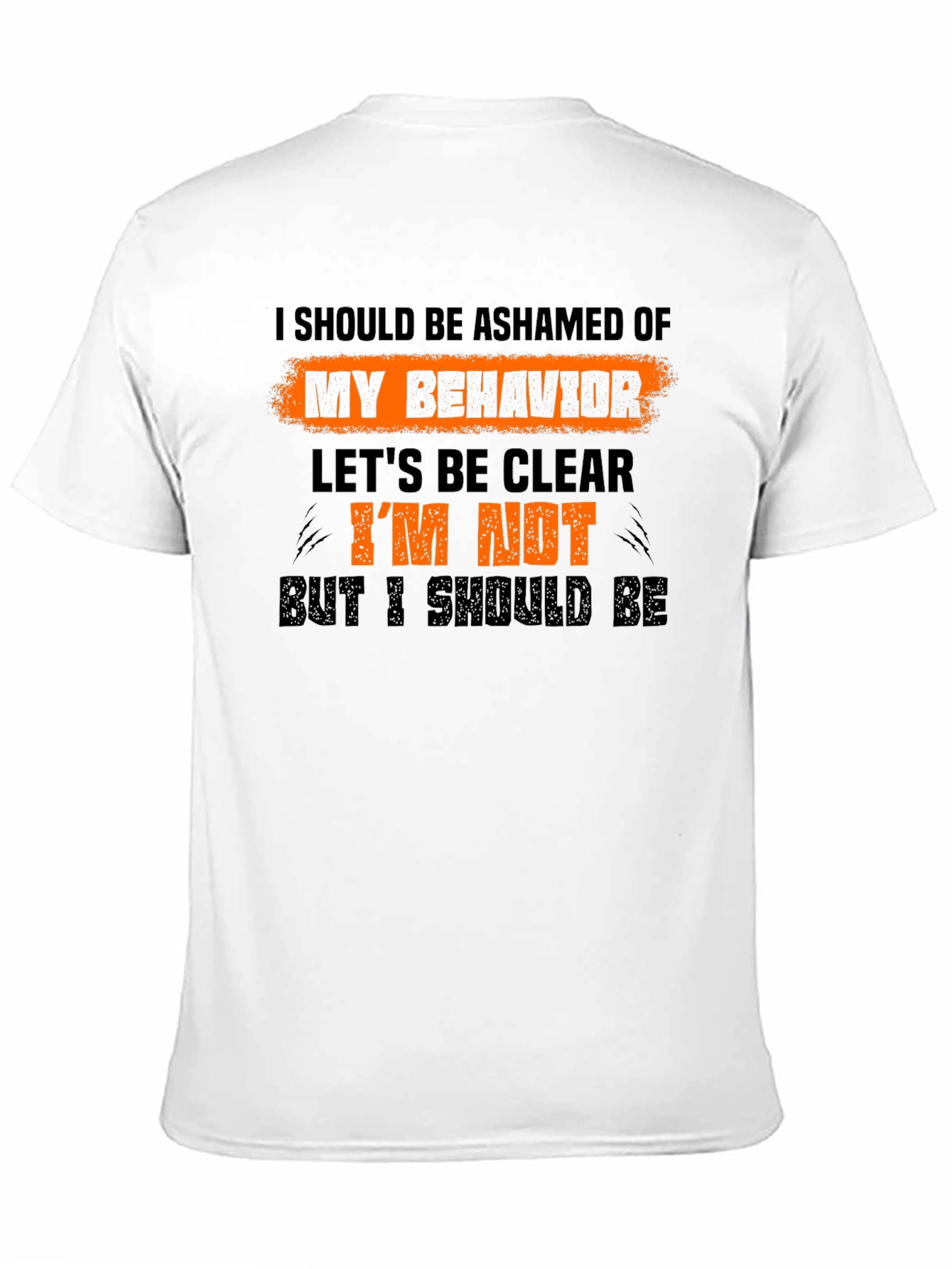 Ashamed of My Behavior Funny Graphic T-Shirt