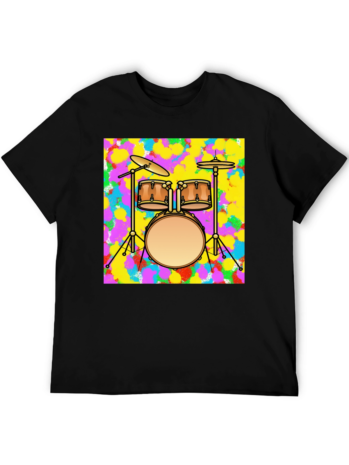 Drum Set Graphic Tee - Music Lover T-Shirt