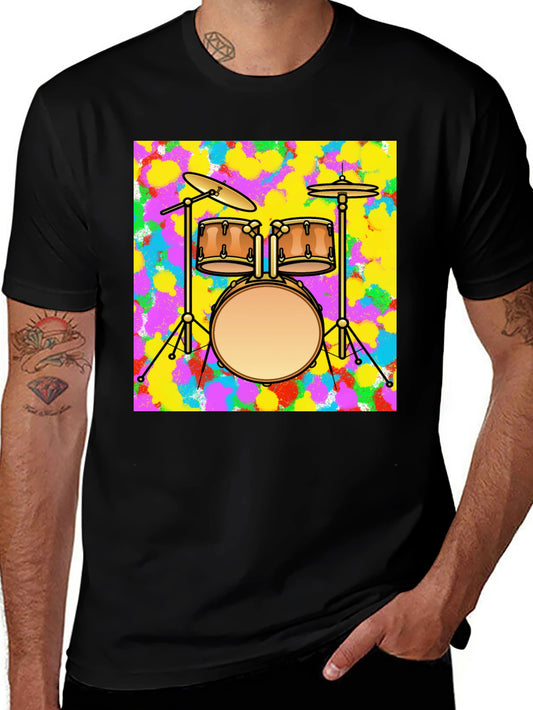 Drum Set Graphic Tee - Music Lover T-Shirt