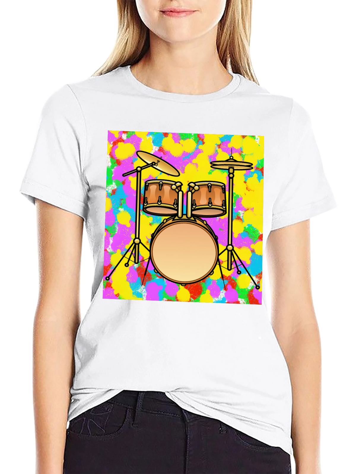 Drum Set Graphic Tee - Music Lover T-Shirt