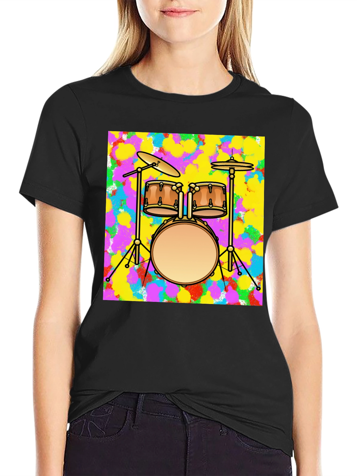 Drum Set Graphic Tee - Music Lover T-Shirt