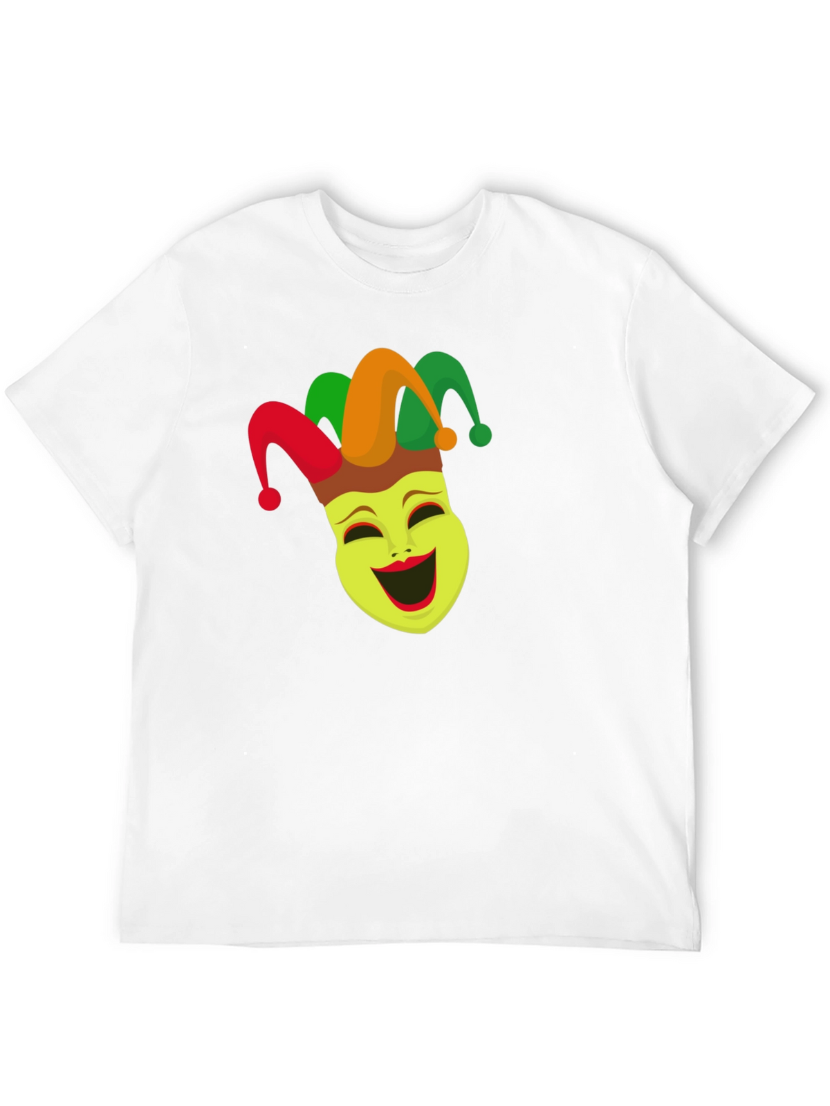 Jester Mask Graphic Tee - Black Crew Neck