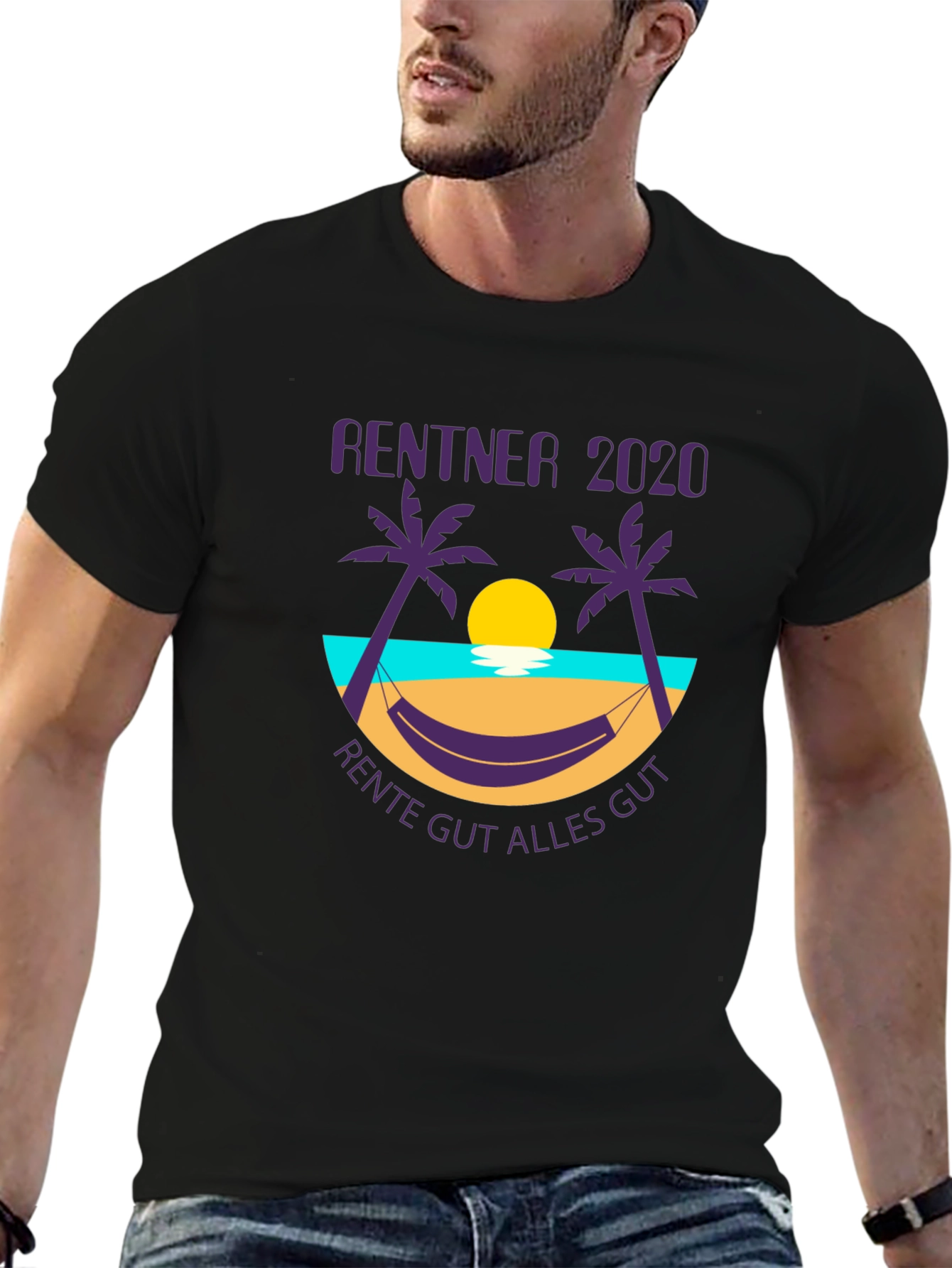 Rentner 2020 Graphic T-Shirt - Retirement Beach Design
