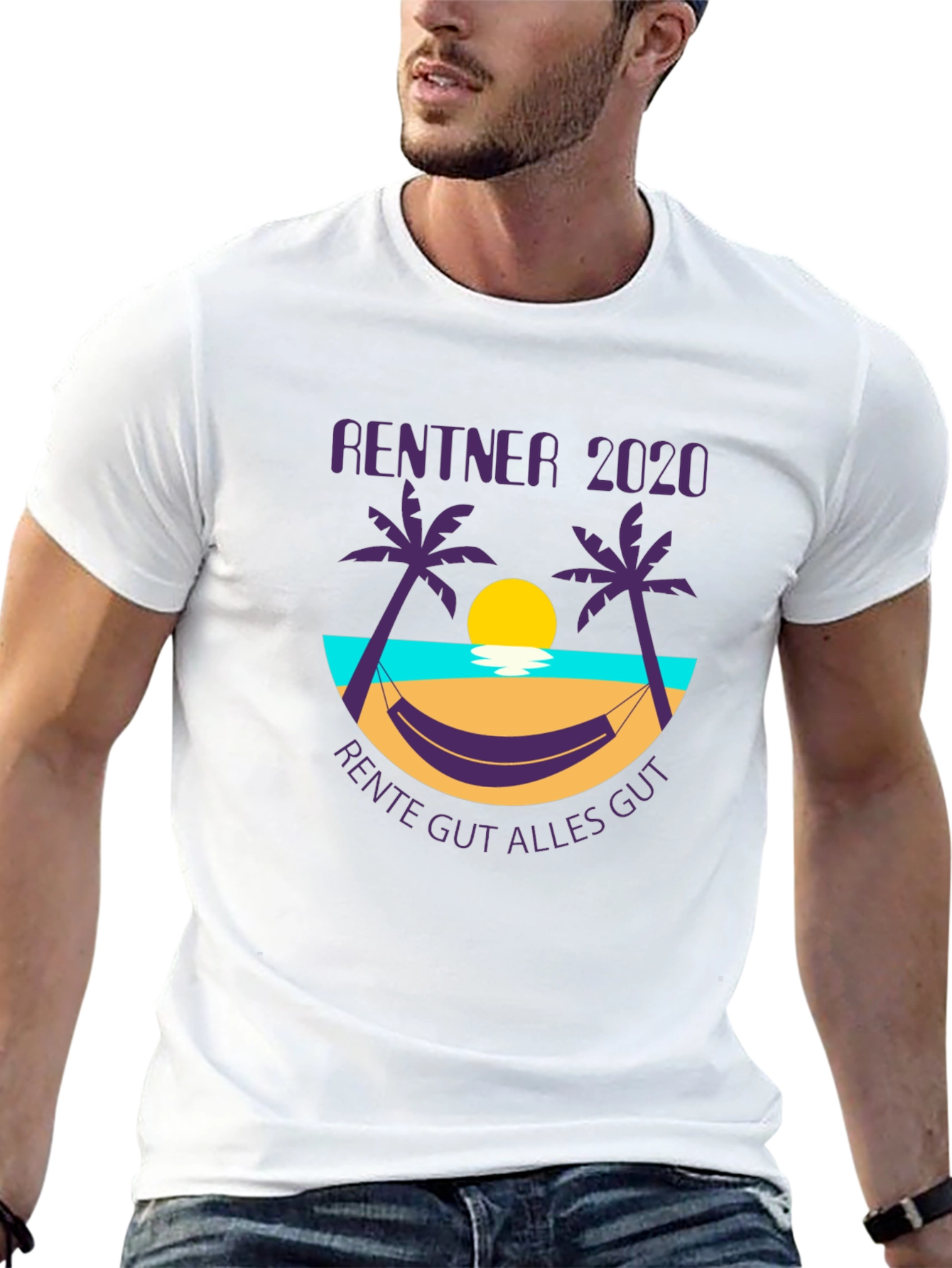 Rentner 2020 Graphic T-Shirt - Retirement Beach Design