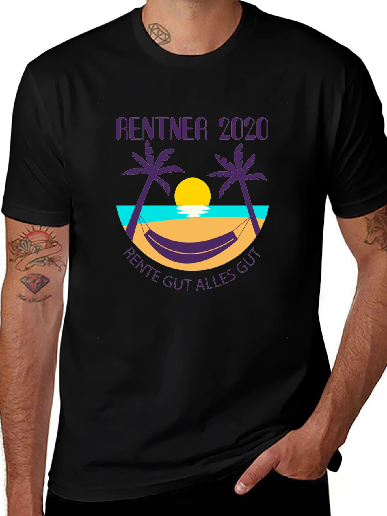 Rentner 2020 Graphic T-Shirt - Retirement Beach Design