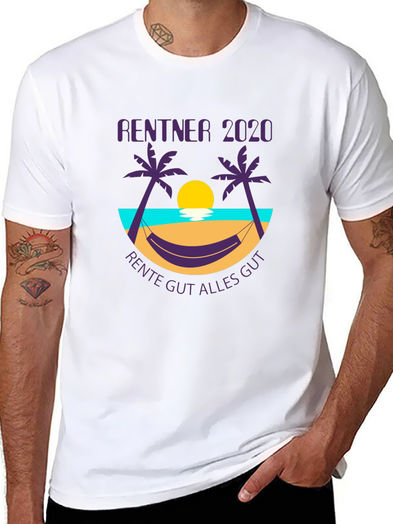 Rentner 2020 Graphic T-Shirt - Retirement Beach Design