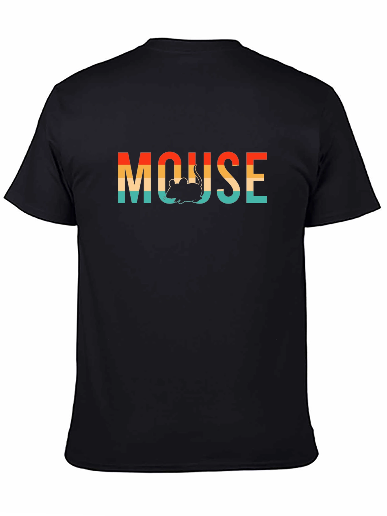 Retro Mouse Graphic Print Crew Neck T-Shirt