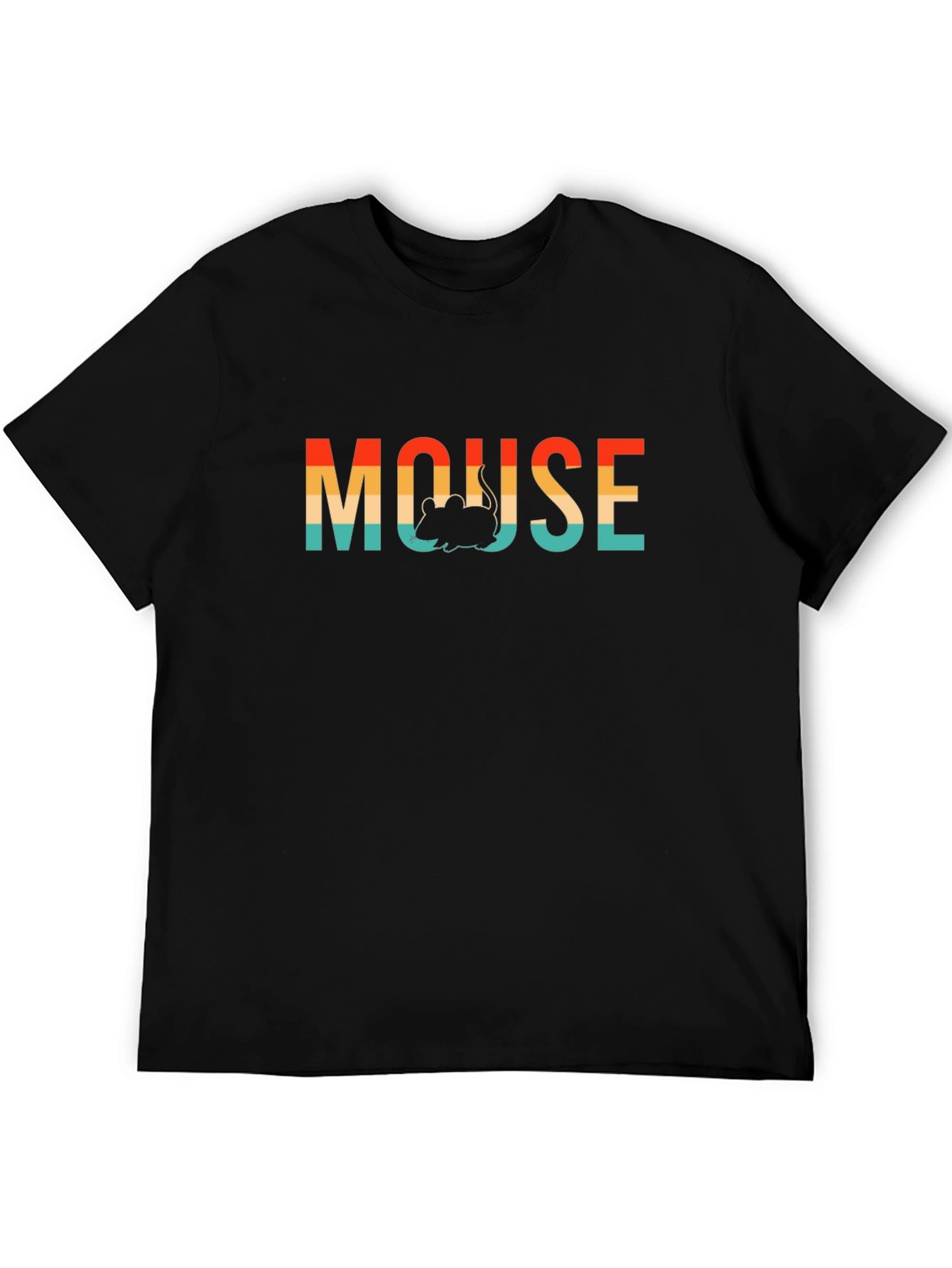 Retro Mouse Graphic Print Crew Neck T-Shirt