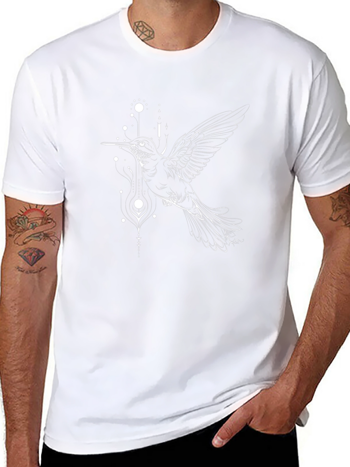 Hummingbird Graphic T-Shirt - Stylish Mens Tee
