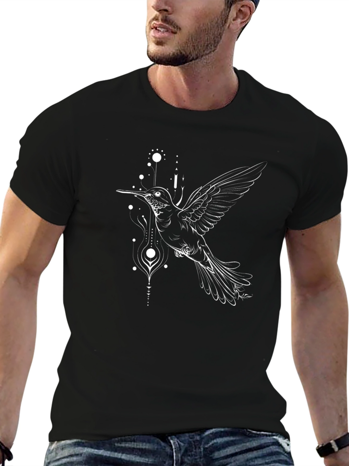 Hummingbird Graphic T-Shirt - Stylish Mens Tee
