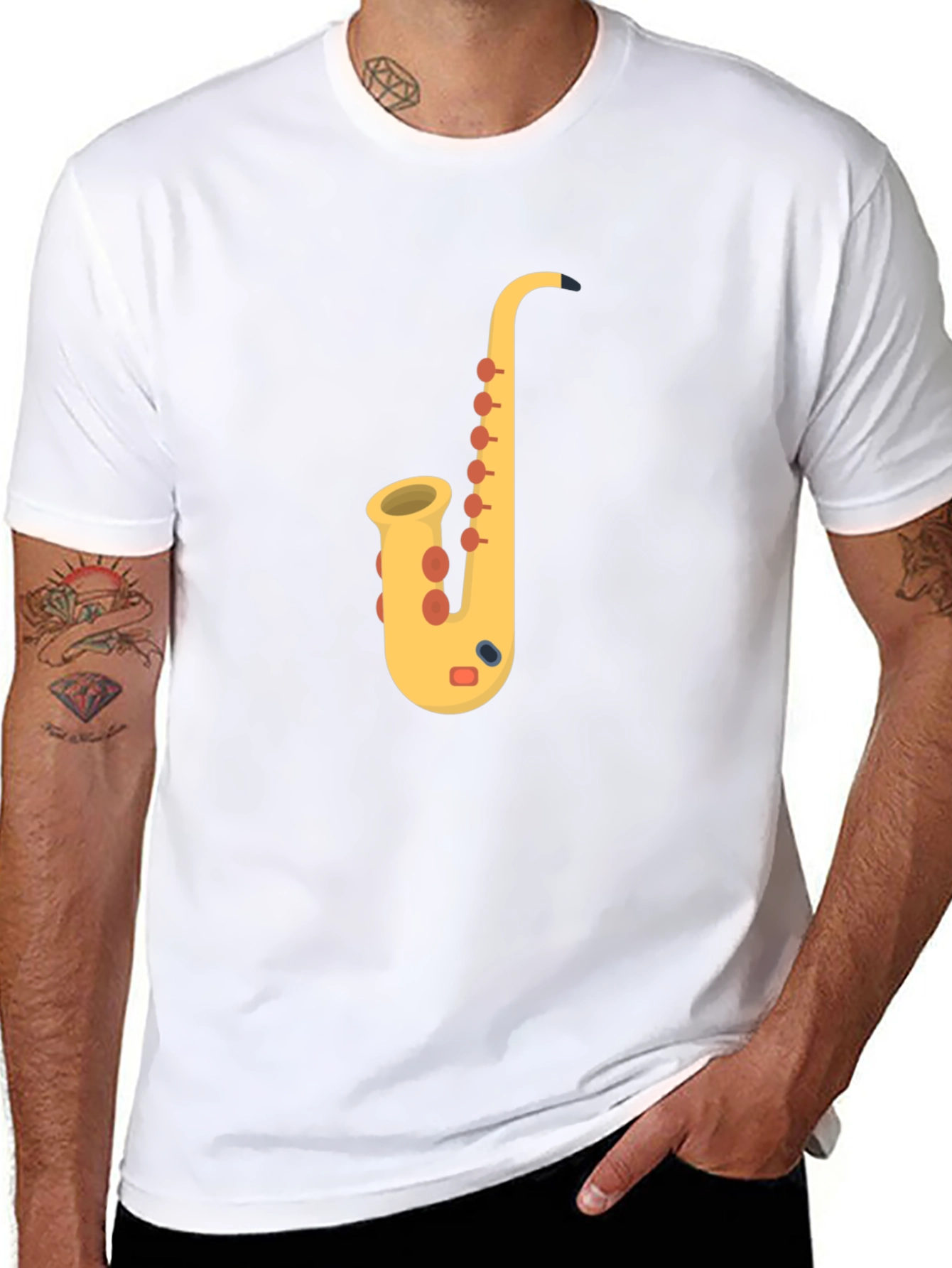 Saxophone Graphic Tee - Musicians Black T-Shirt