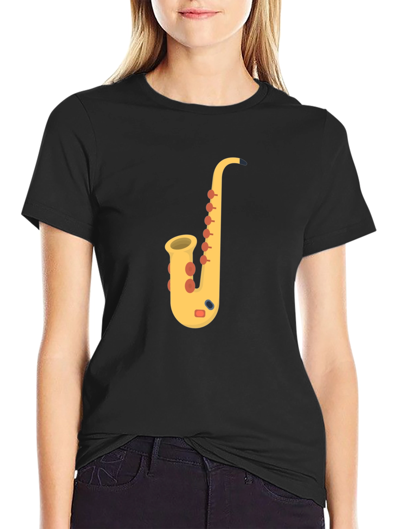Saxophone Graphic Tee - Musicians Black T-Shirt