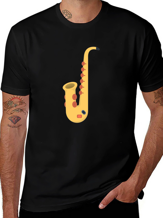 Saxophone Graphic Tee - Musicians Black T-Shirt