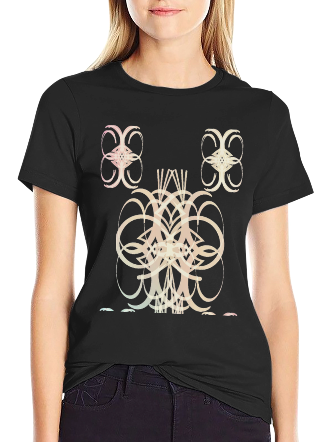 Abstract Graphic Black T-Shirt