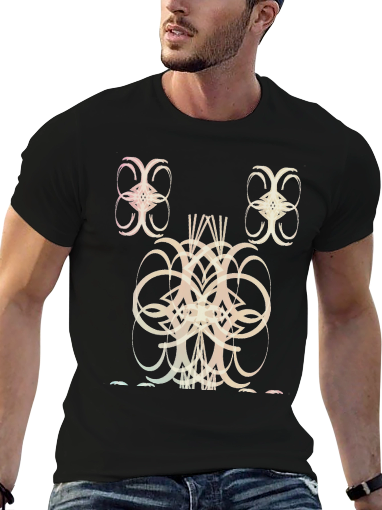 Abstract Graphic Black T-Shirt