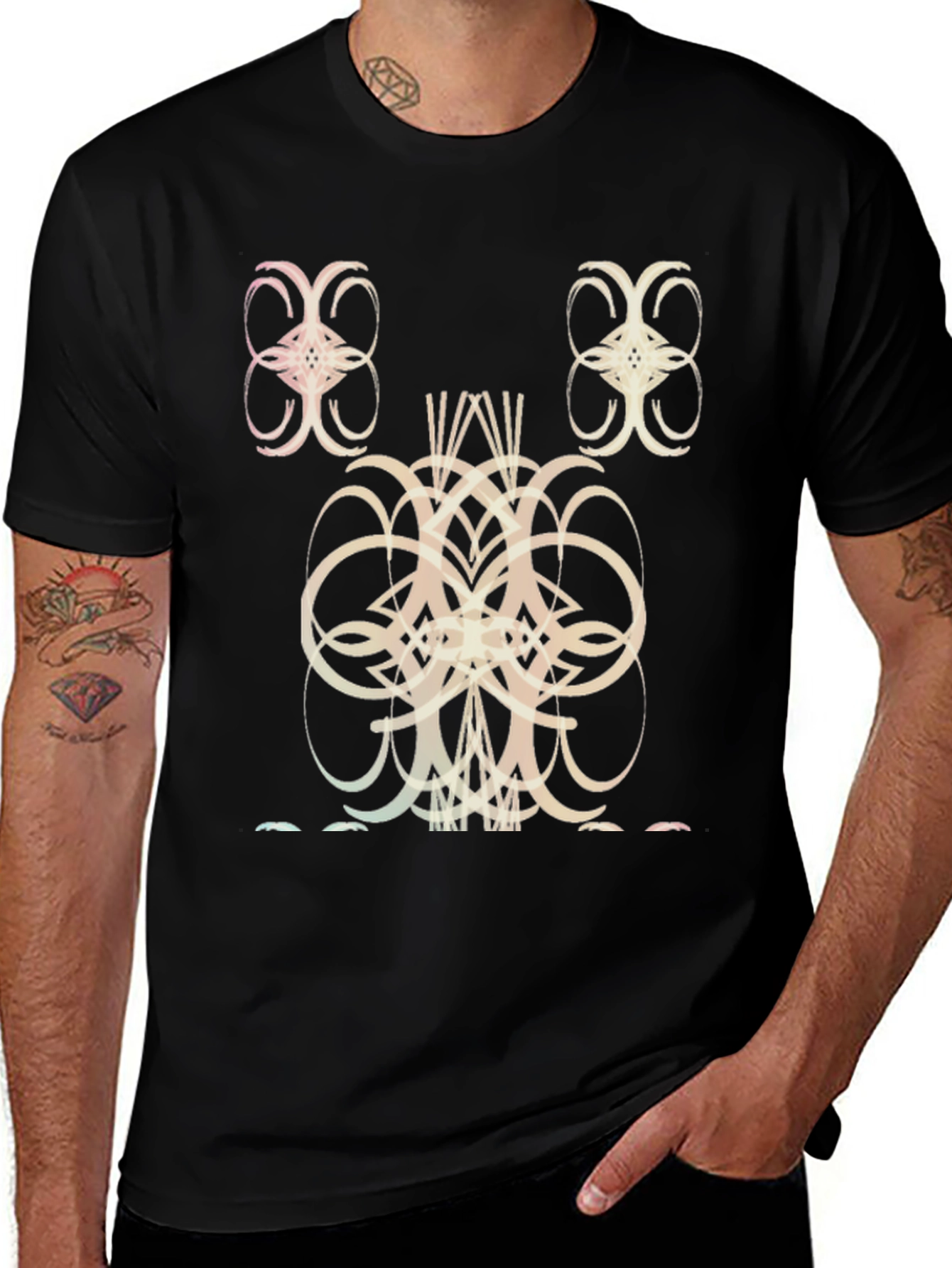 Abstract Graphic Black T-Shirt