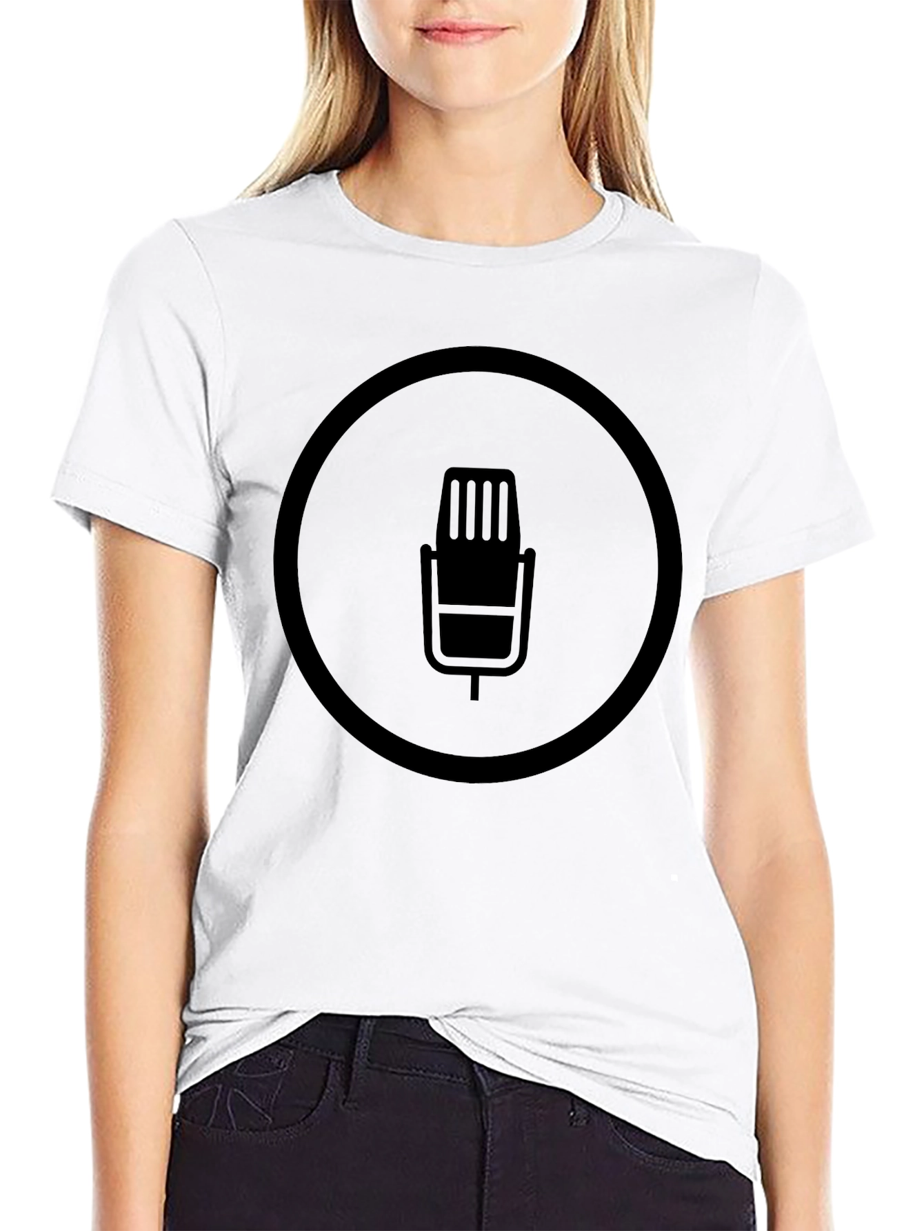 Black Microphone Graphic T-Shirt