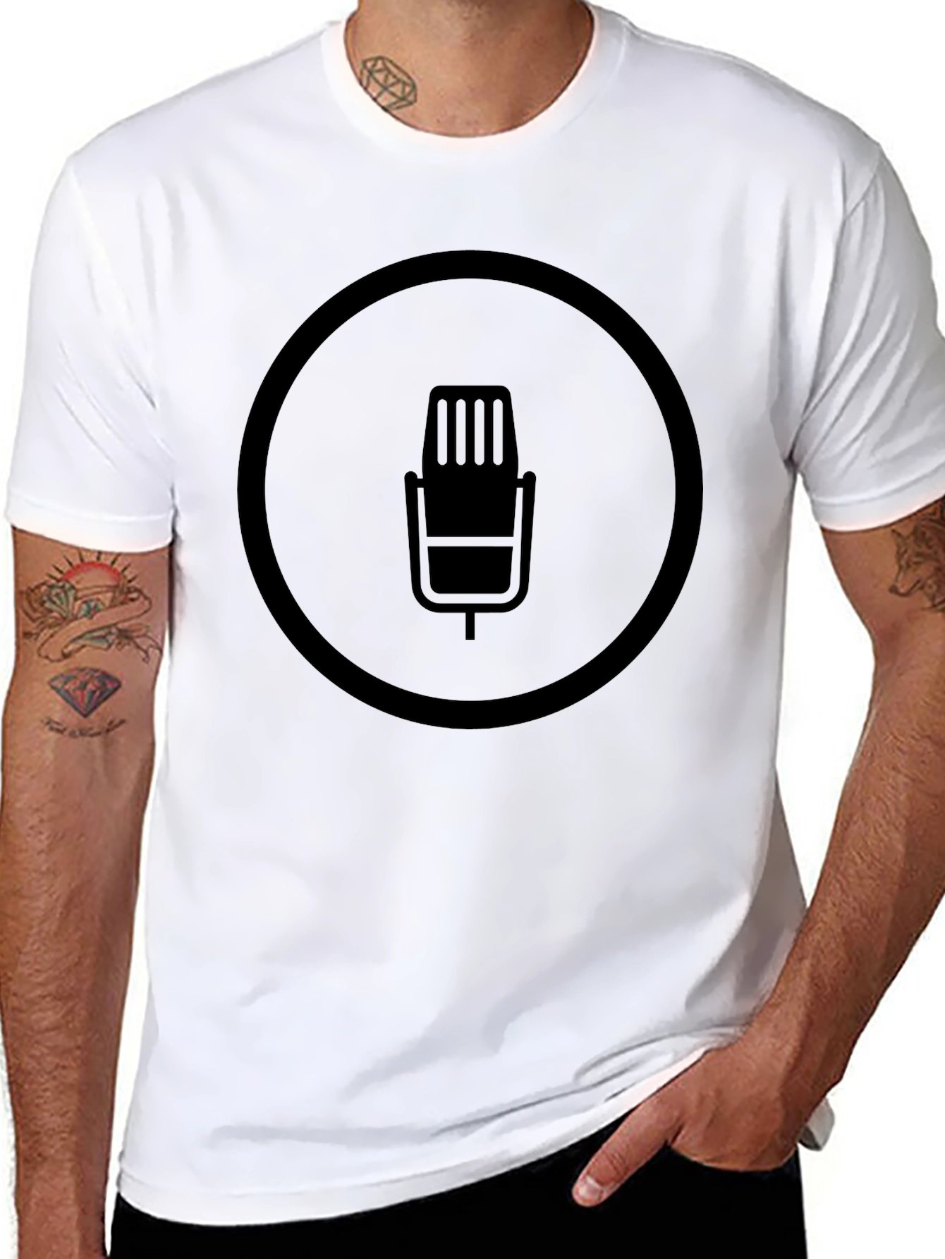Black Microphone Graphic T-Shirt
