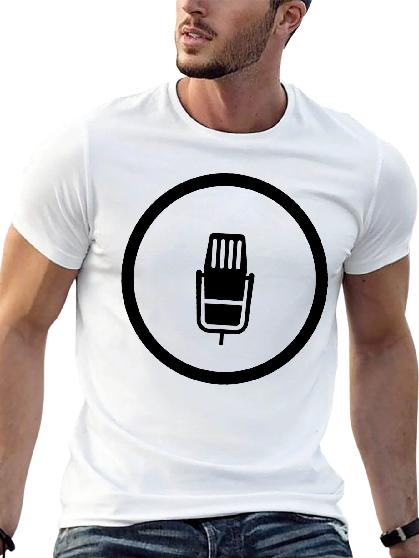 Black Microphone Graphic T-Shirt