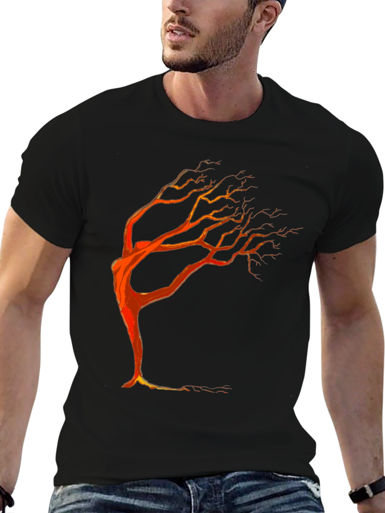 Tree Silhouette Graphic Tee - Black Unisex T-Shirt