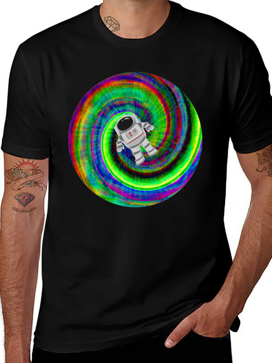 Astronaut Tie-Dye Swirl Graphic T-Shirt