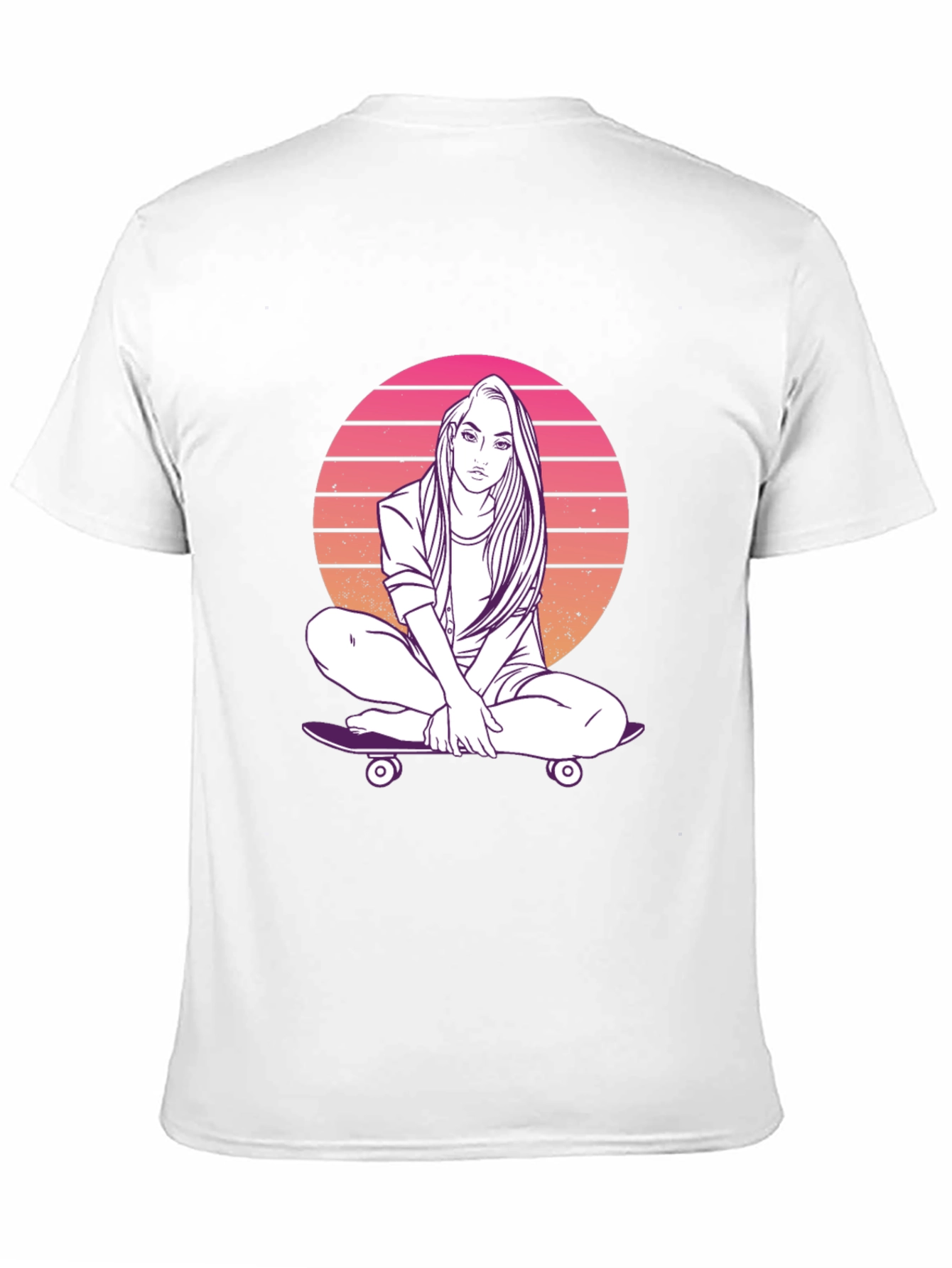 Retro Skateboard Girl T-Shirt - Cool Graphic Tee