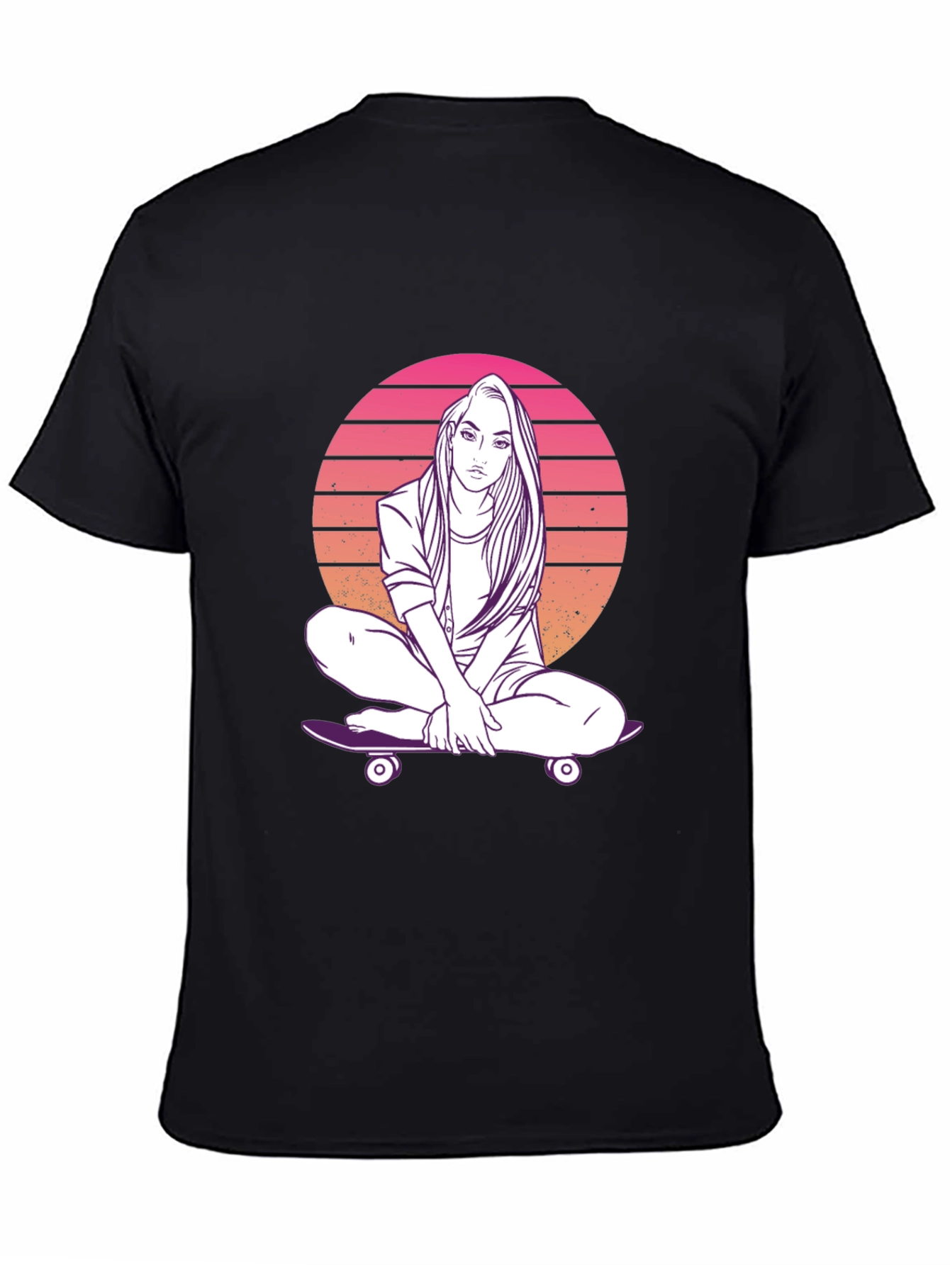 Retro Skateboard Girl T-Shirt - Cool Graphic Tee