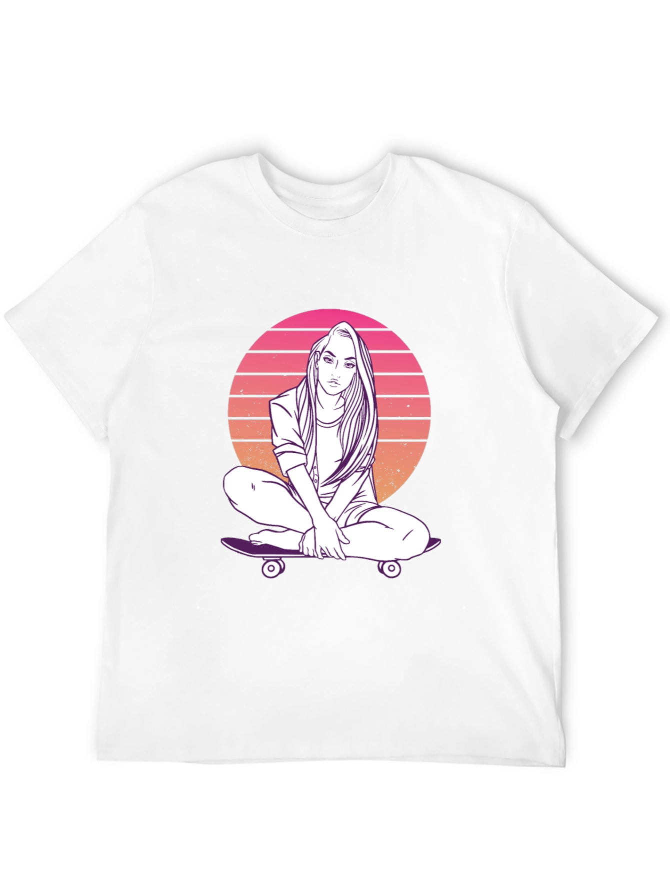 Retro Skateboard Girl T-Shirt - Cool Graphic Tee
