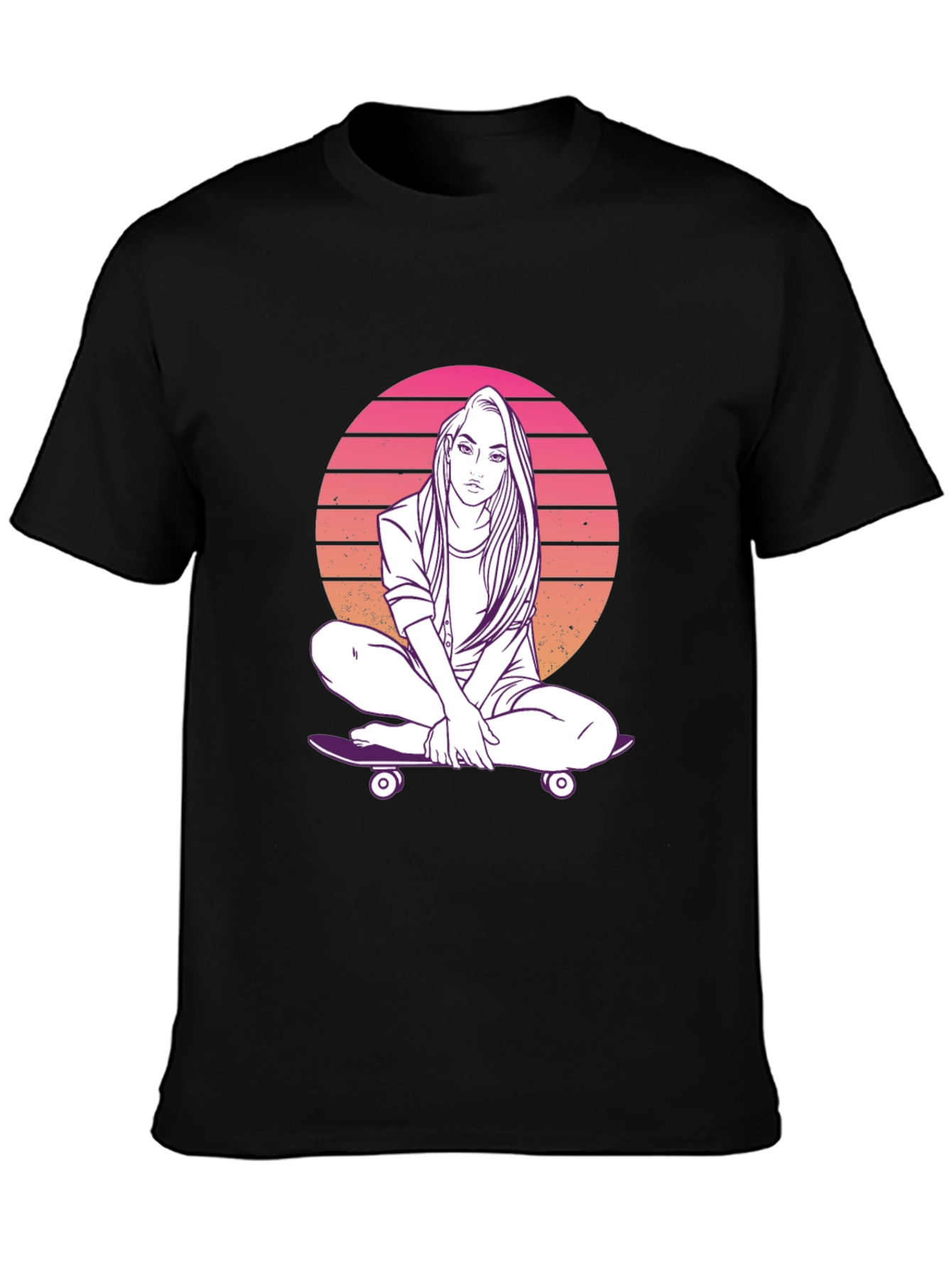 Retro Skateboard Girl T-Shirt - Cool Graphic Tee