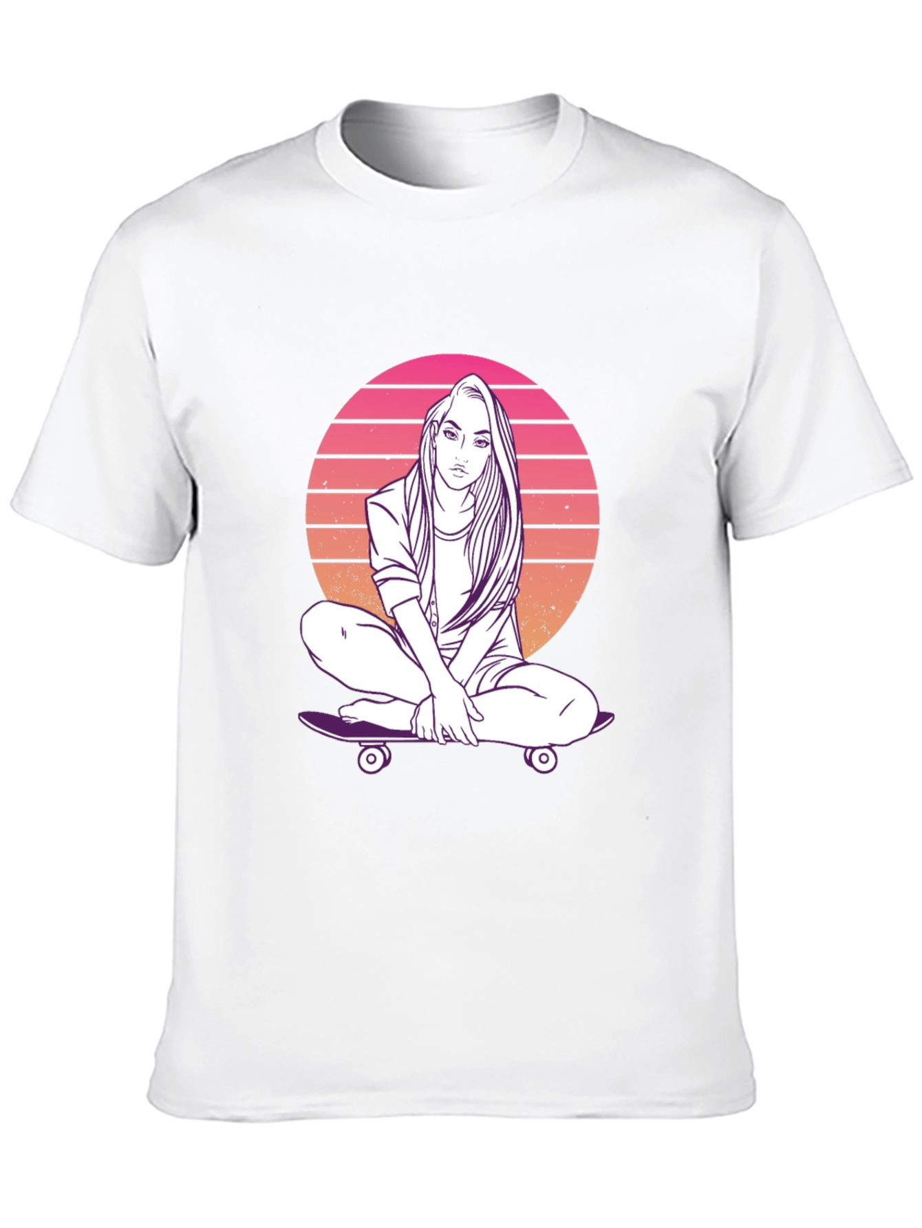 Retro Skateboard Girl T-Shirt - Cool Graphic Tee